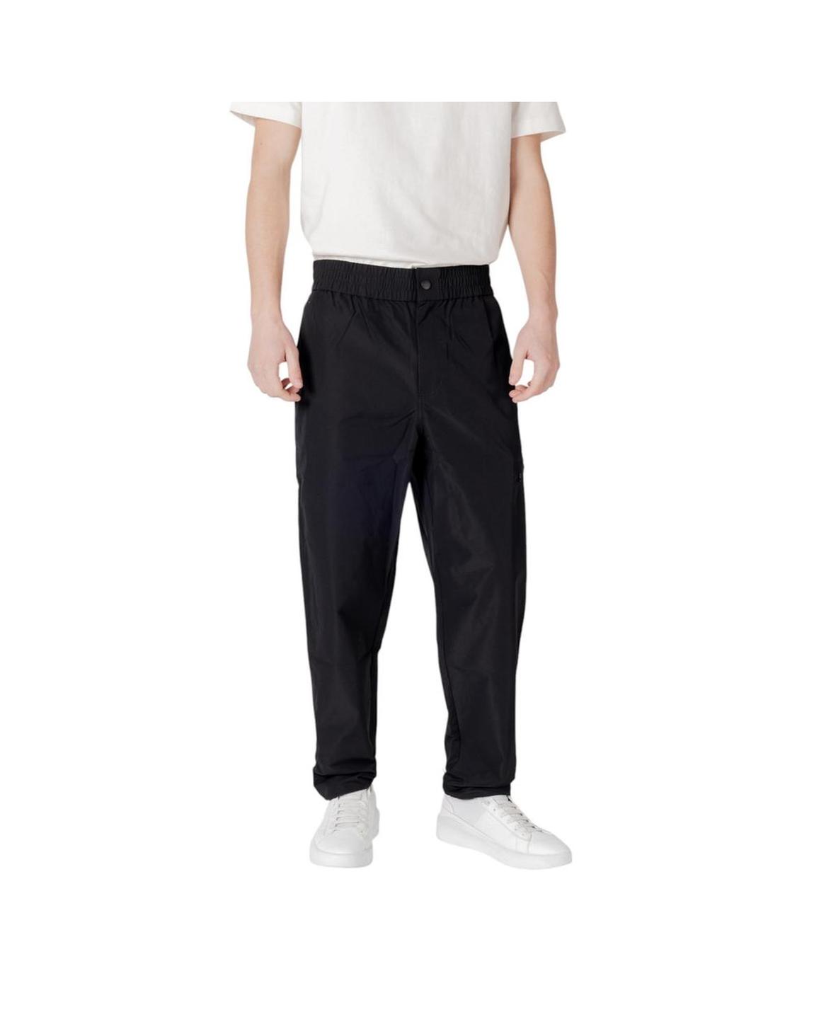 Relaxed Fit Straight Leg Pants - Black main product photo