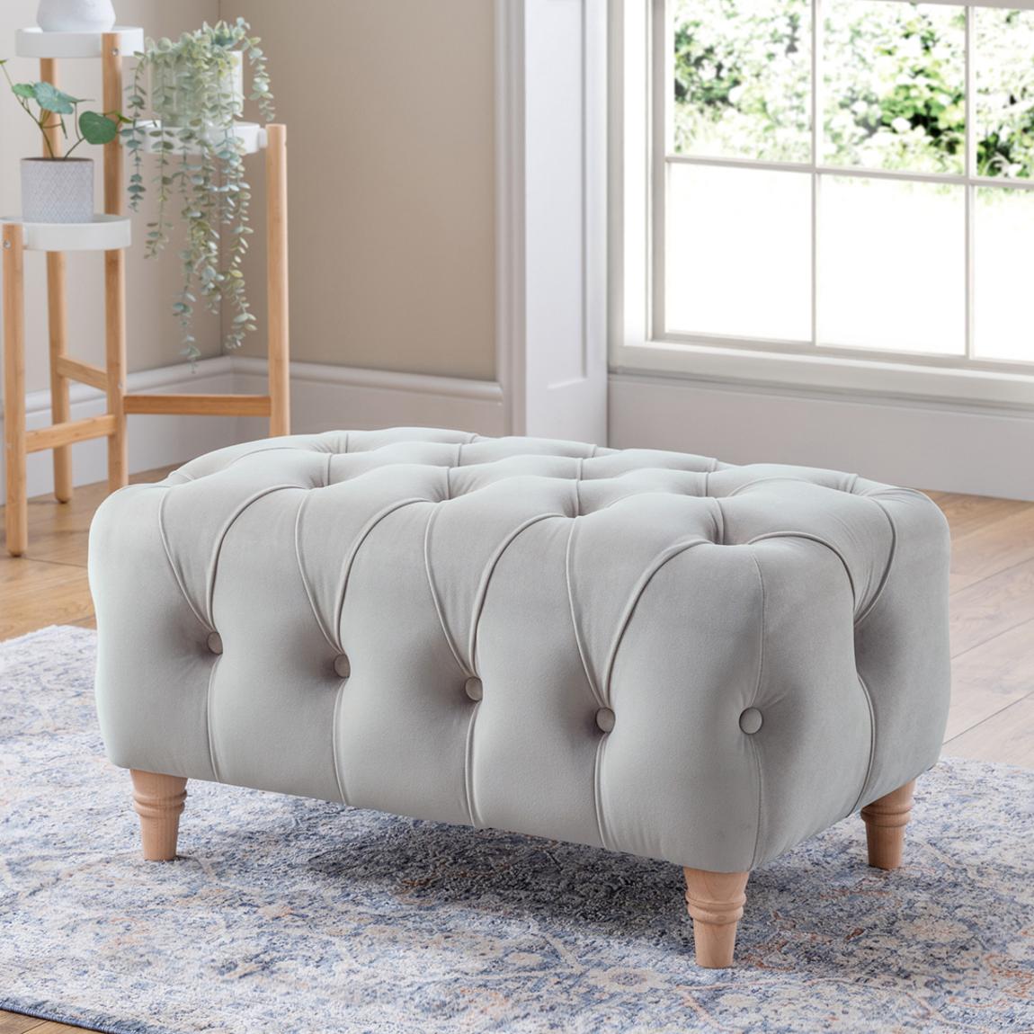 The Soho Footstool, Velvet Chalk main product photo