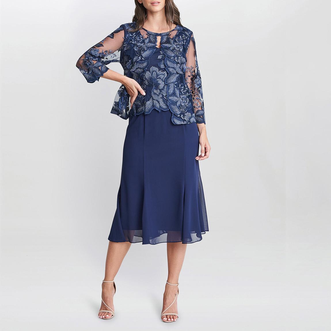 Blue Nadine Midi Length Mock Jacket Dress main product photo