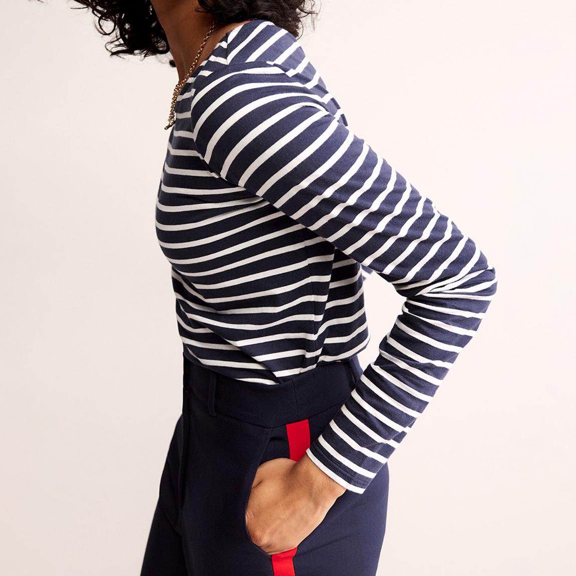 Navy/White Ella Breton Cotton Top main product photo