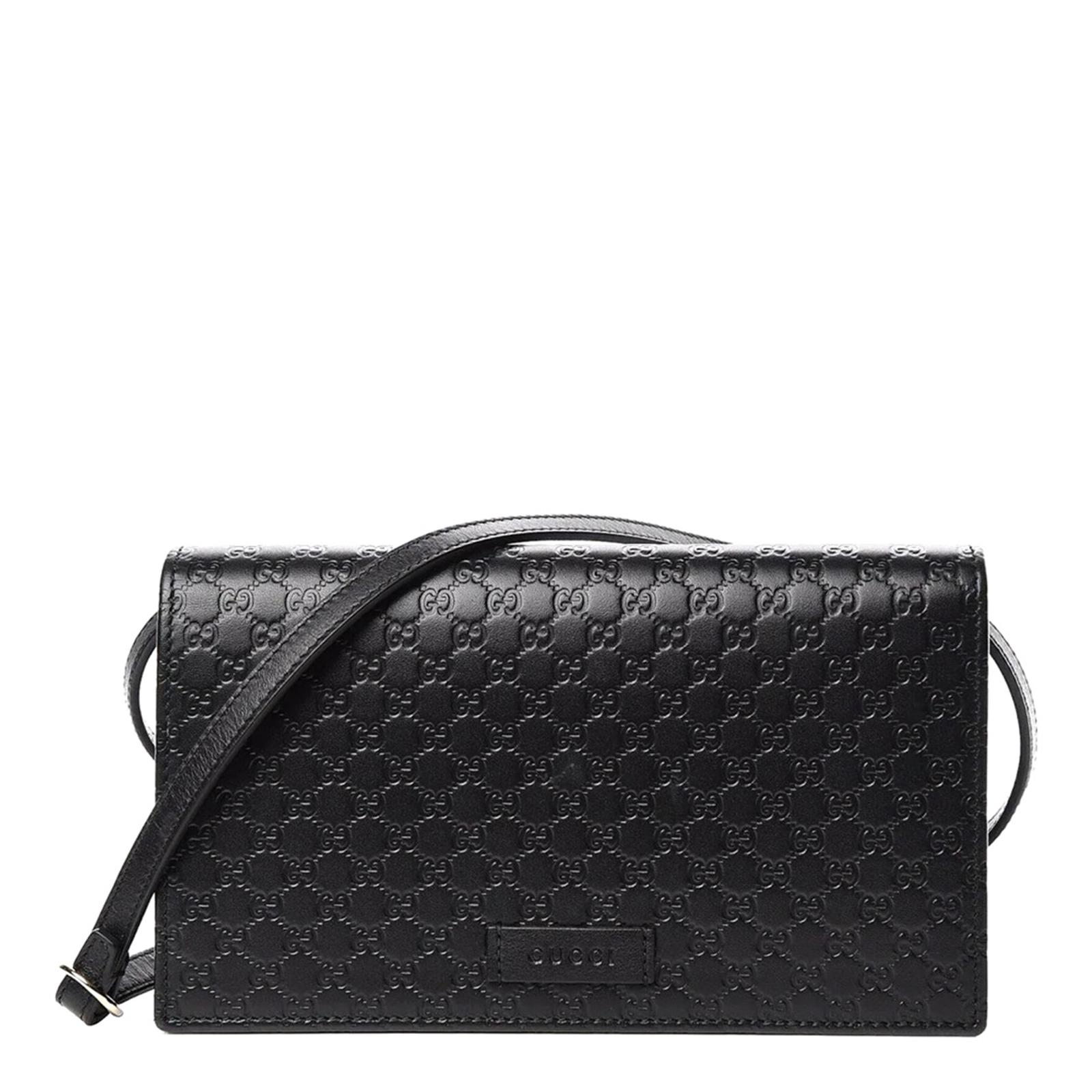 Women s Gucci Black Leather Flap Crossbody Bag BrandAlley