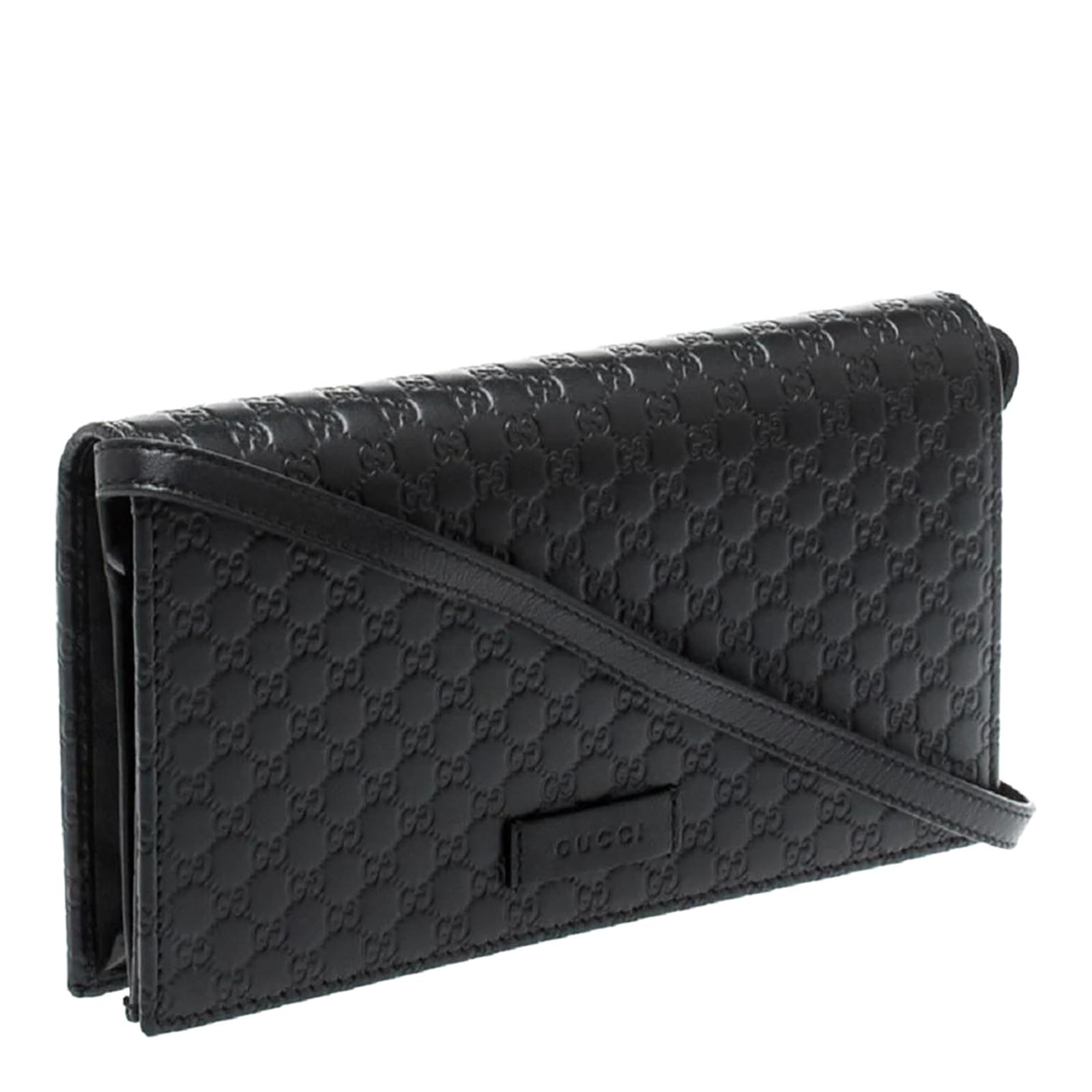 Women s Gucci Black Leather Flap Crossbody Bag BrandAlley