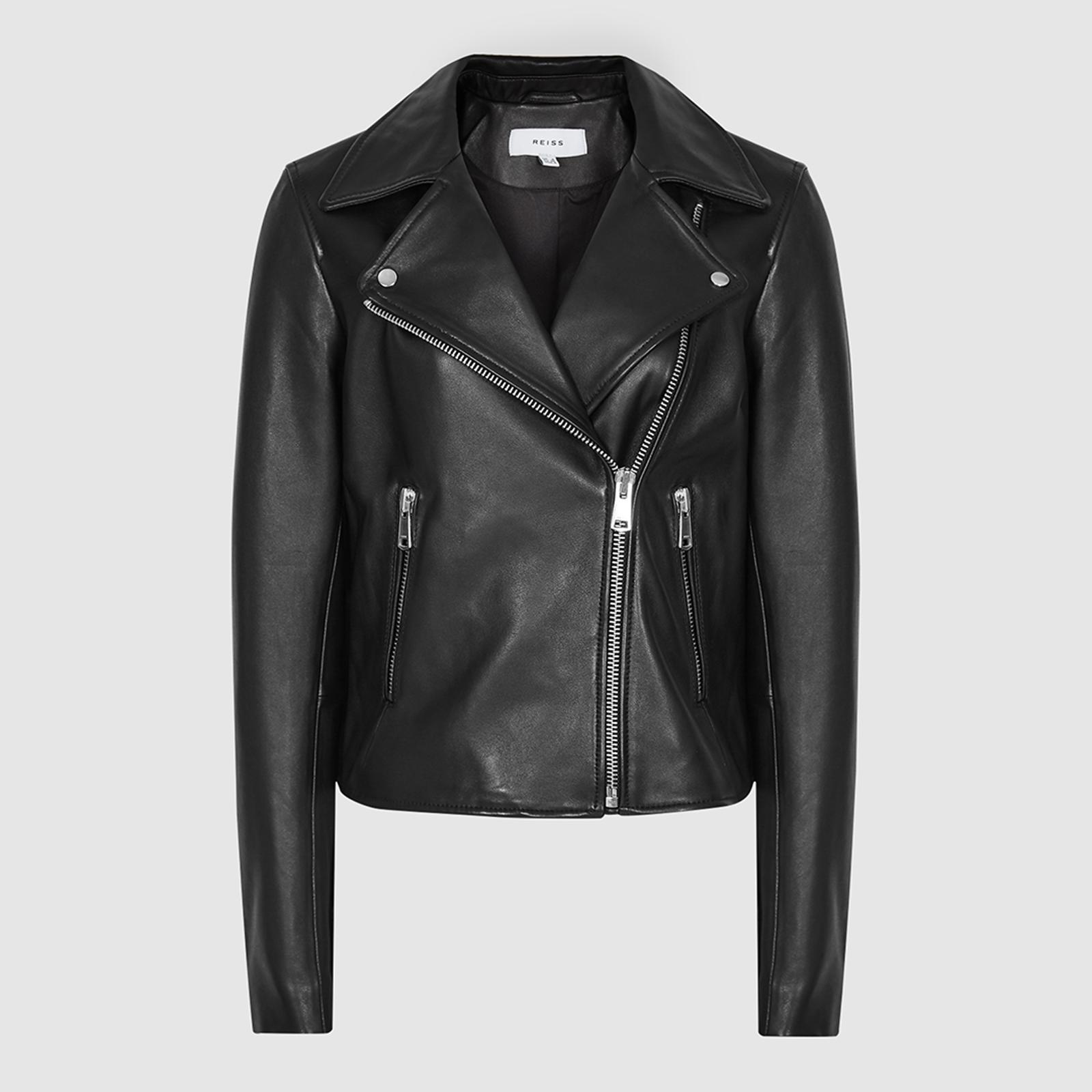 Reiss green leather jacket cheap