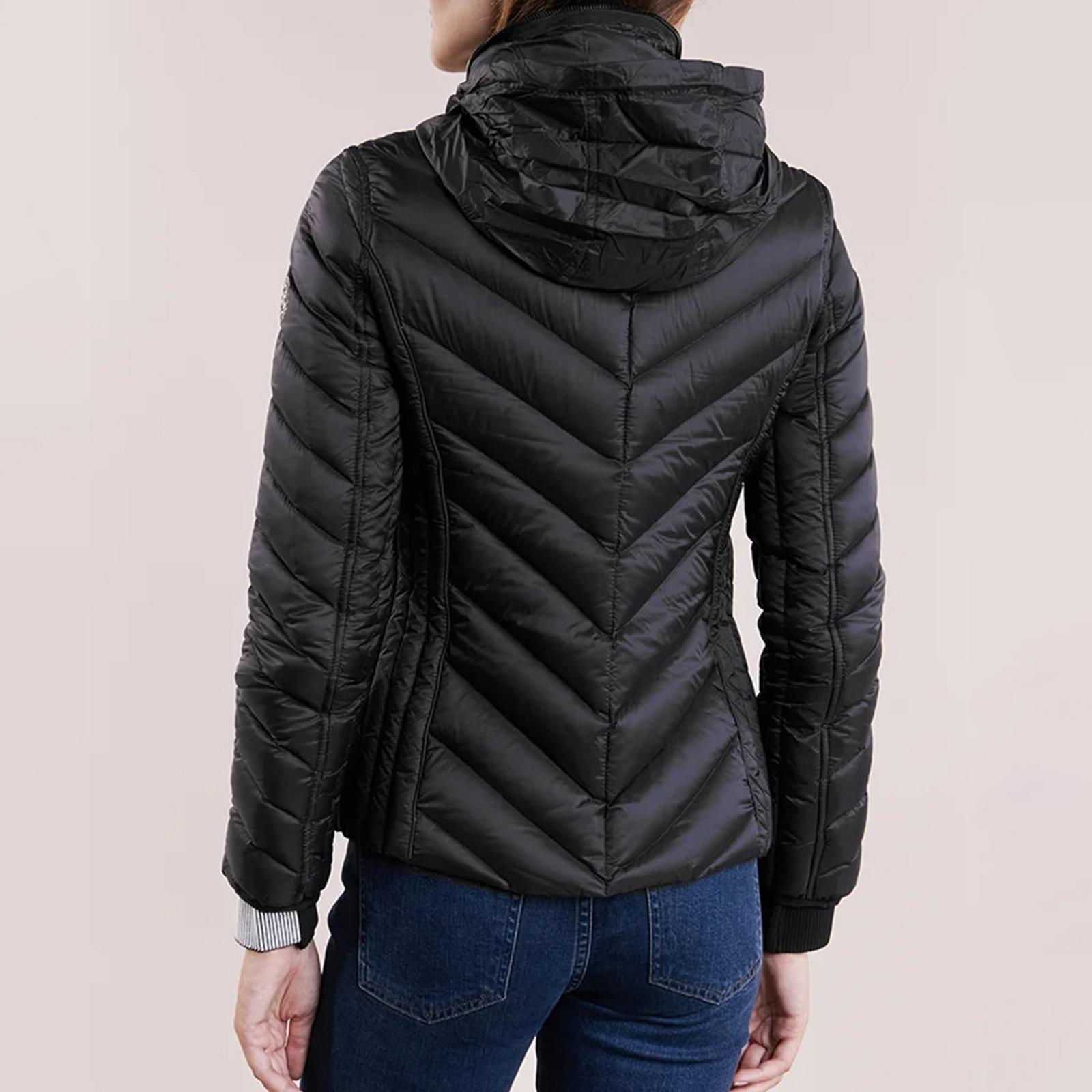 Black Short Packable Down Coat BrandAlley