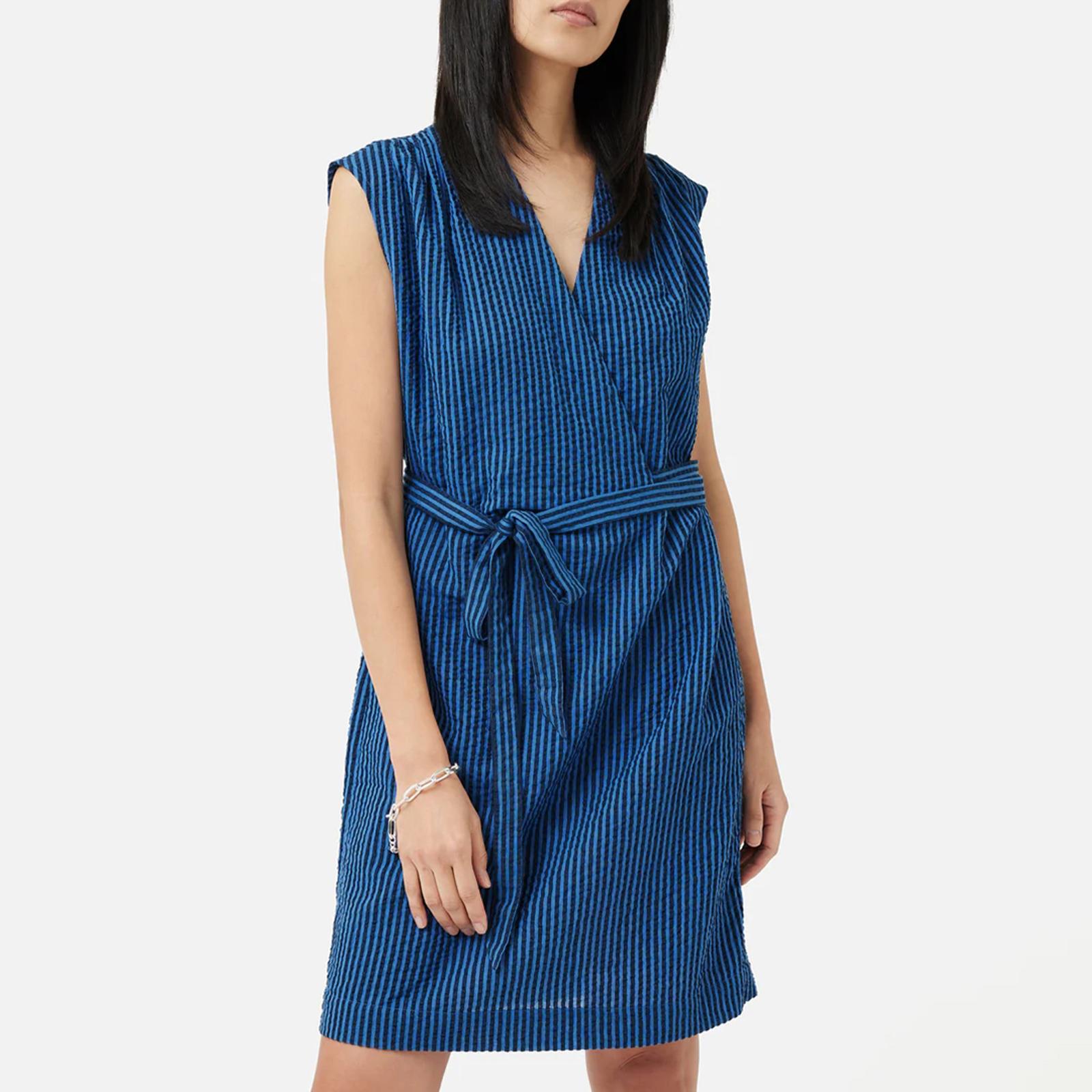 Blue Seersucker Cotton Wrap Dress BrandAlley