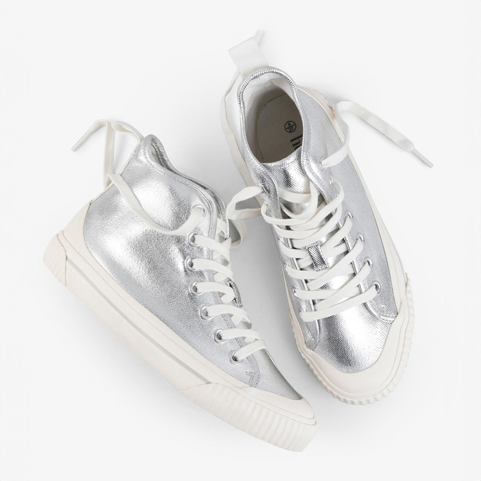 Silver hi tops discount