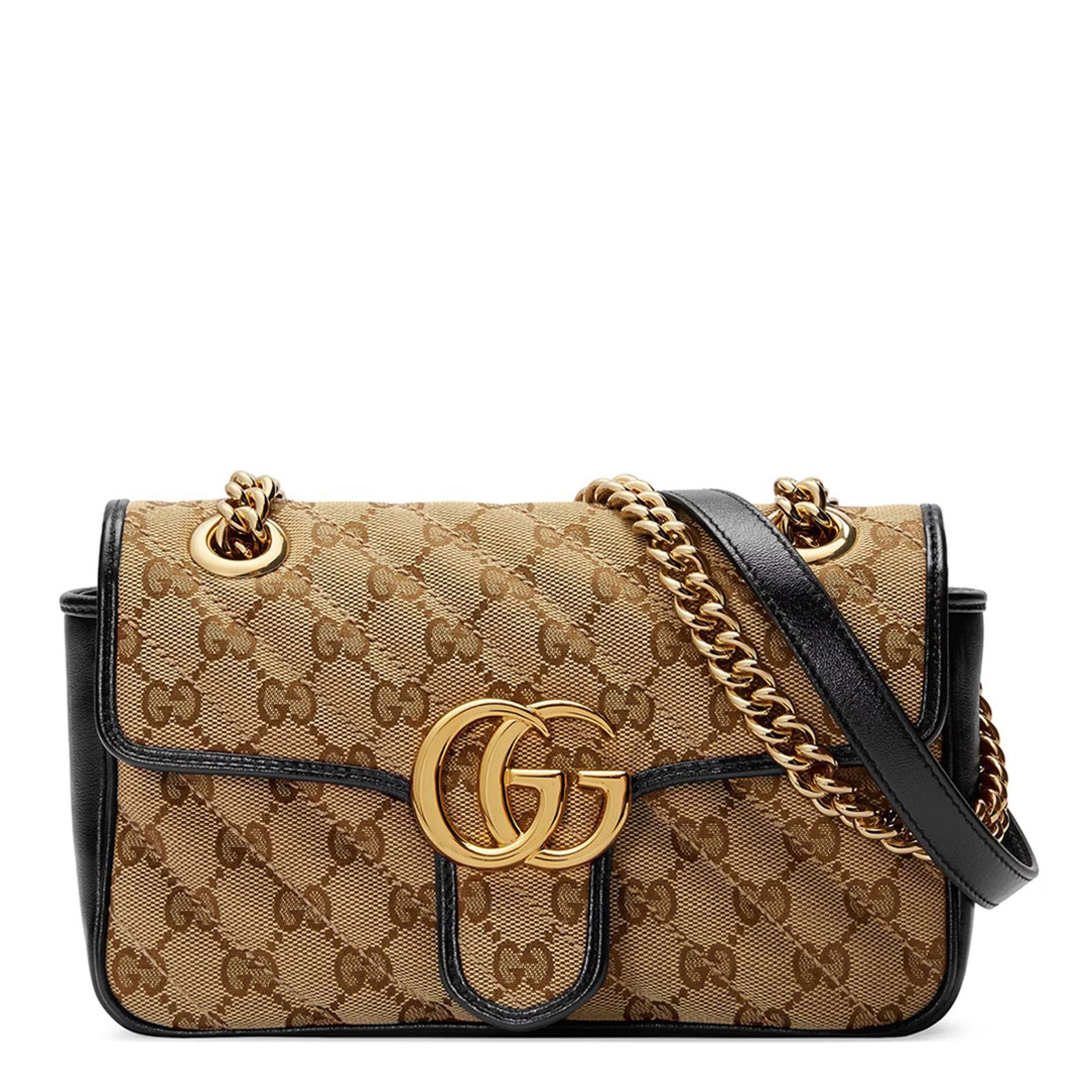 Gucci Marmont GG Mini Bag In Beige Ebony Nero BrandAlley