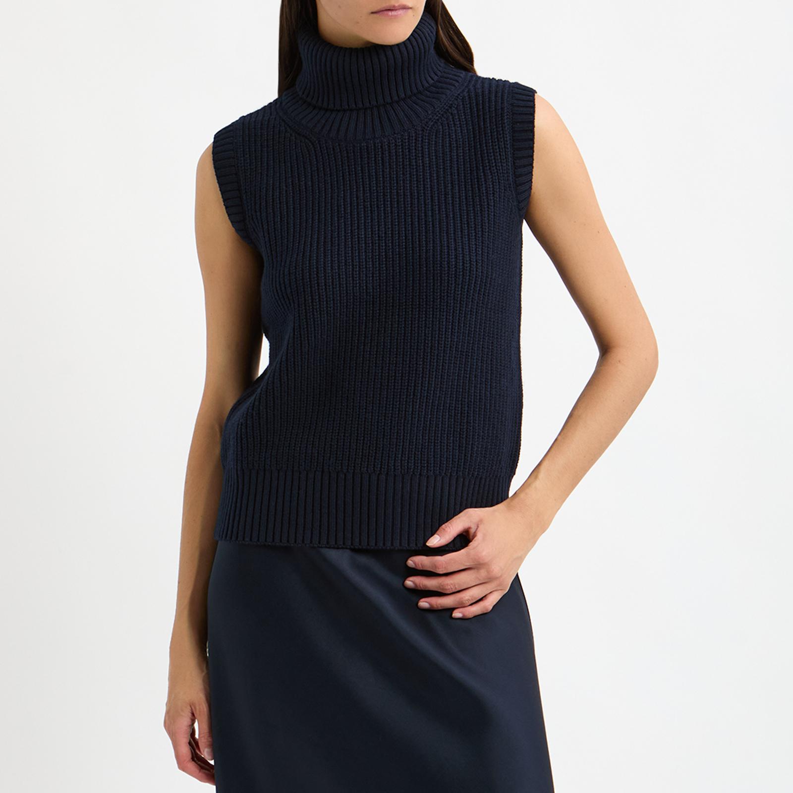 Navy Sleeveless Knit Roll Neck Jumper BrandAlley