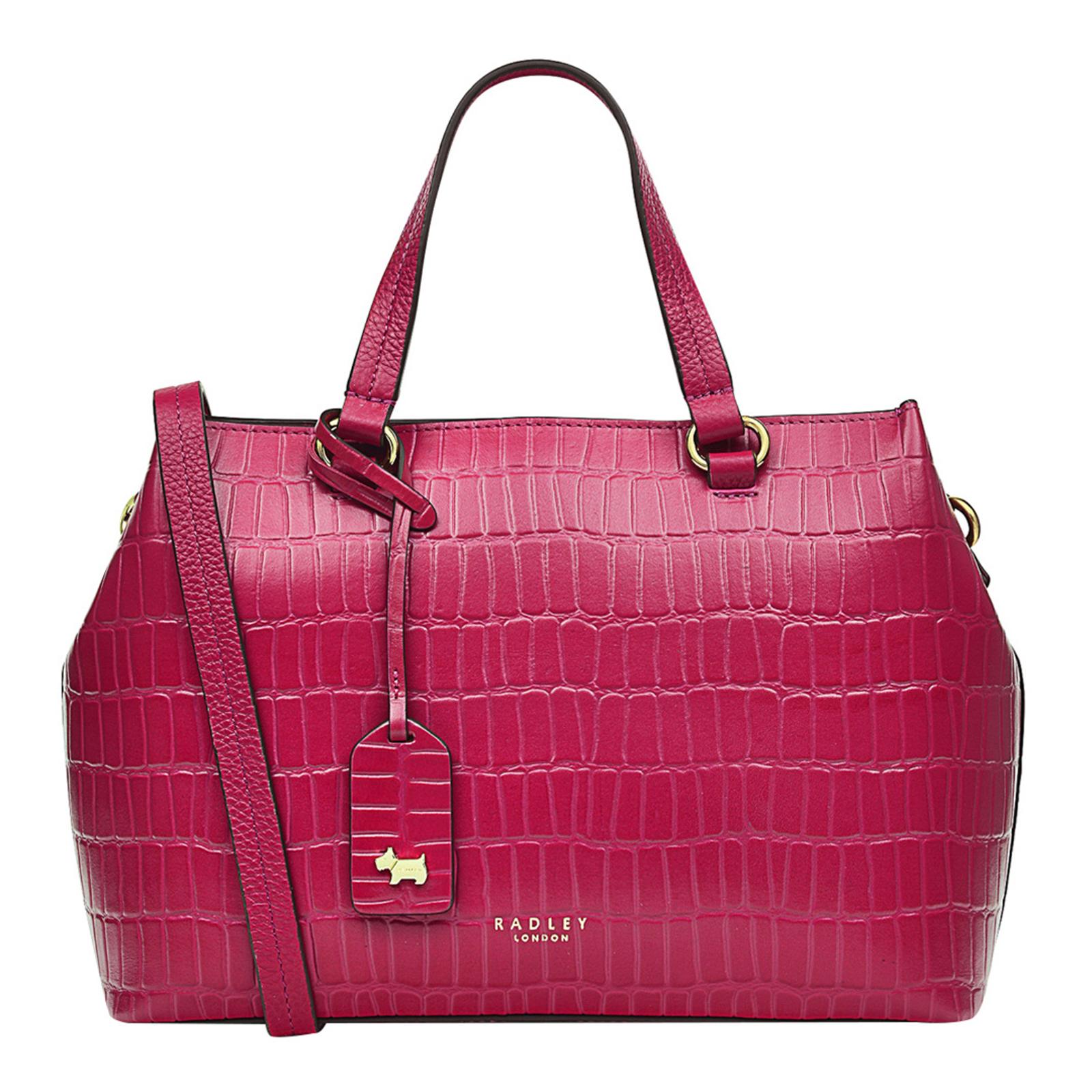 Dark Rose Eltham Mews Faux Croc Small Ziptop Grab BrandAlley