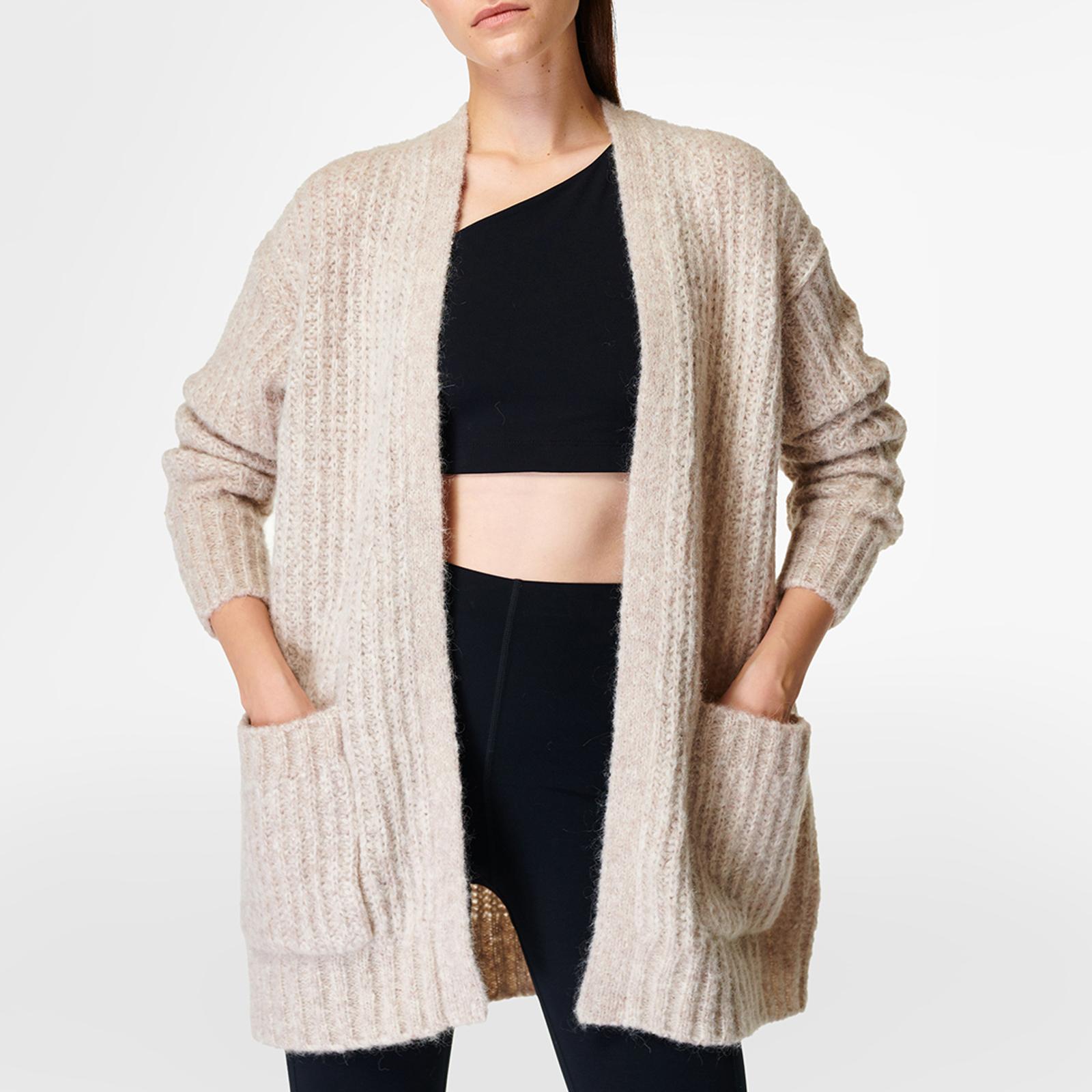 Pebble Beige Brushed Boucle Cardigan BrandAlley