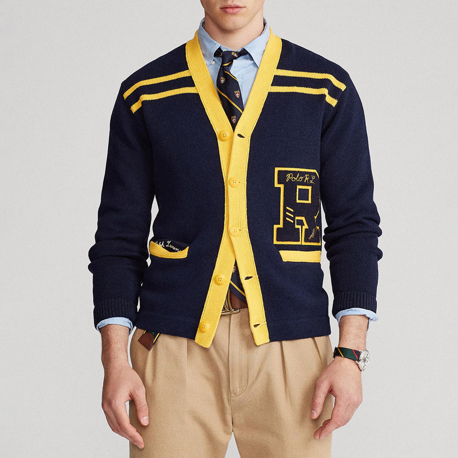 Polo letterman cardigan clearance