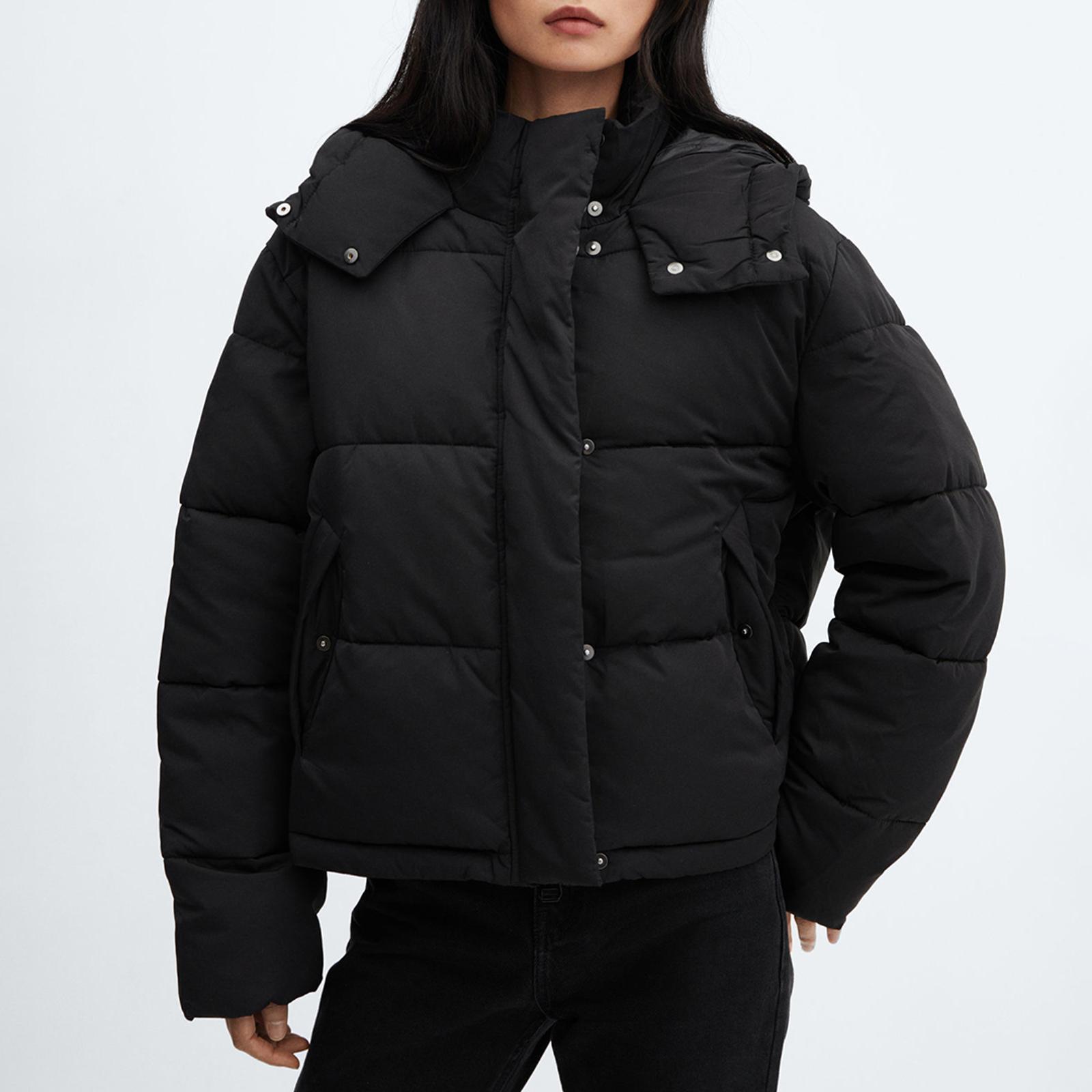 Short black quilted jacket new arrivals