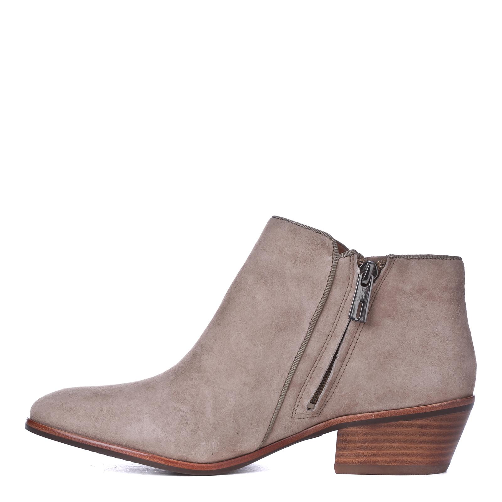 Beige Suede Low-Rise Ankle Boots 4.5cm Heel - BrandAlley