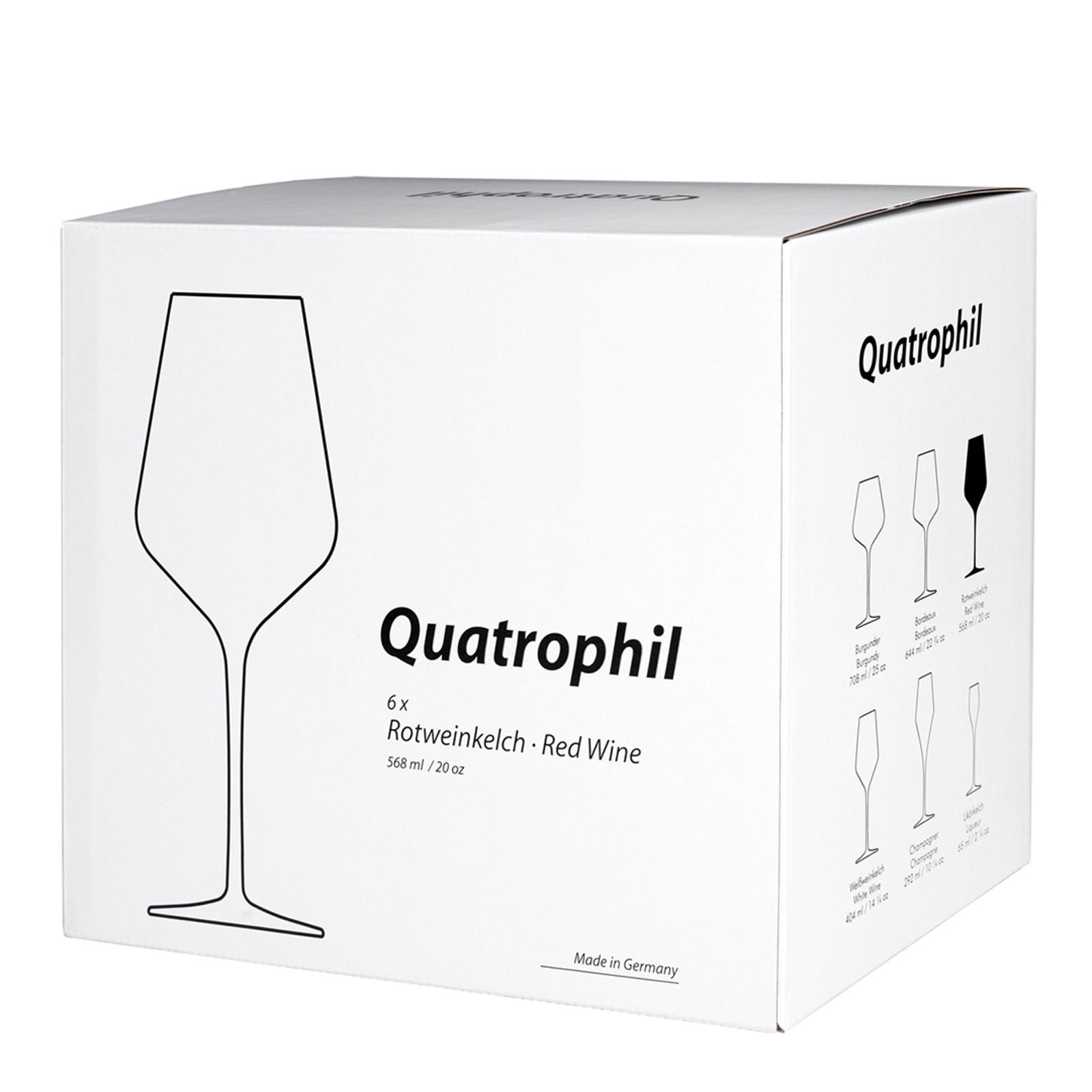 Set of 6 Quatrophil Crystal Red Wine Glasses, 568ml BrandAlley