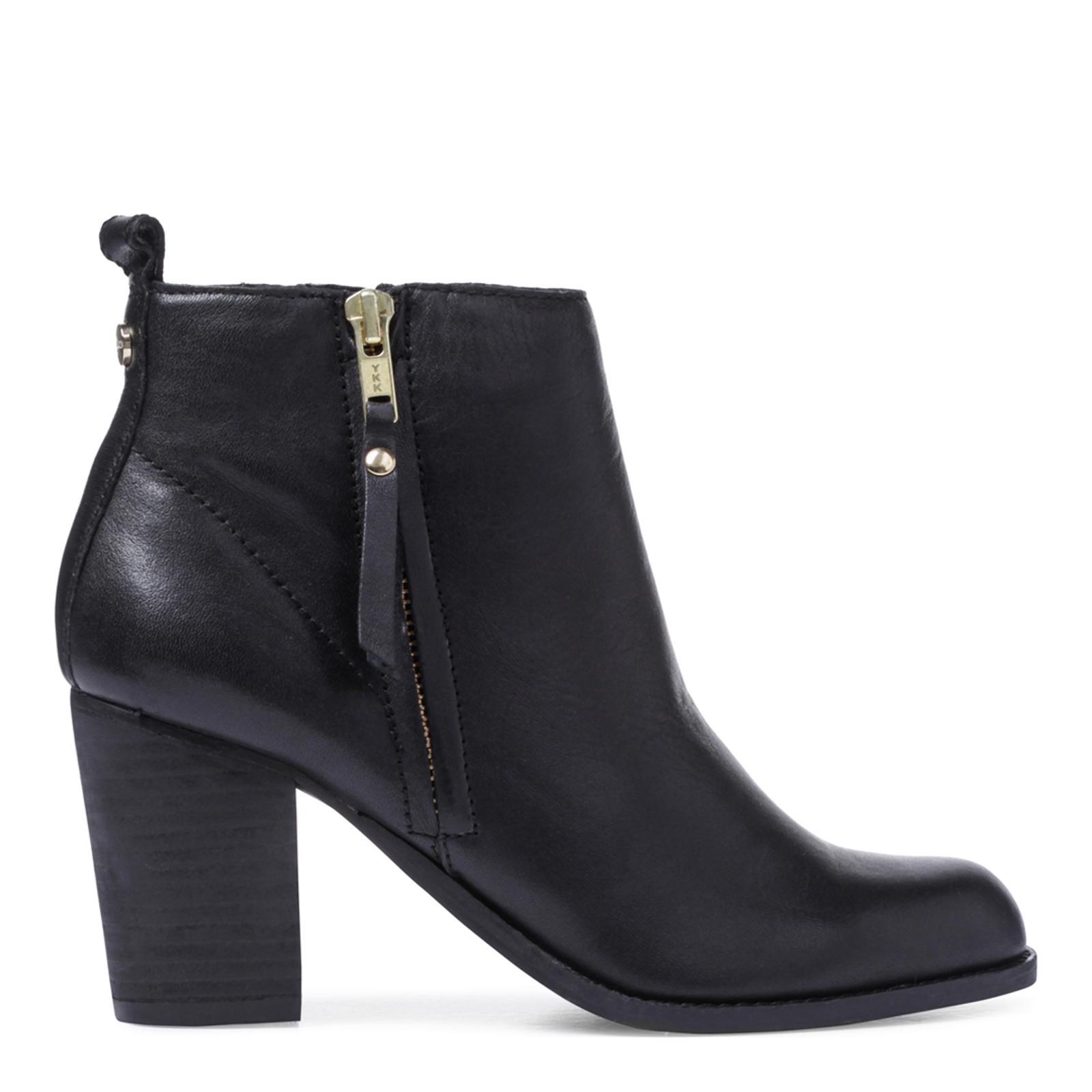 Black Leather Tanga Ankle Boots - BrandAlley