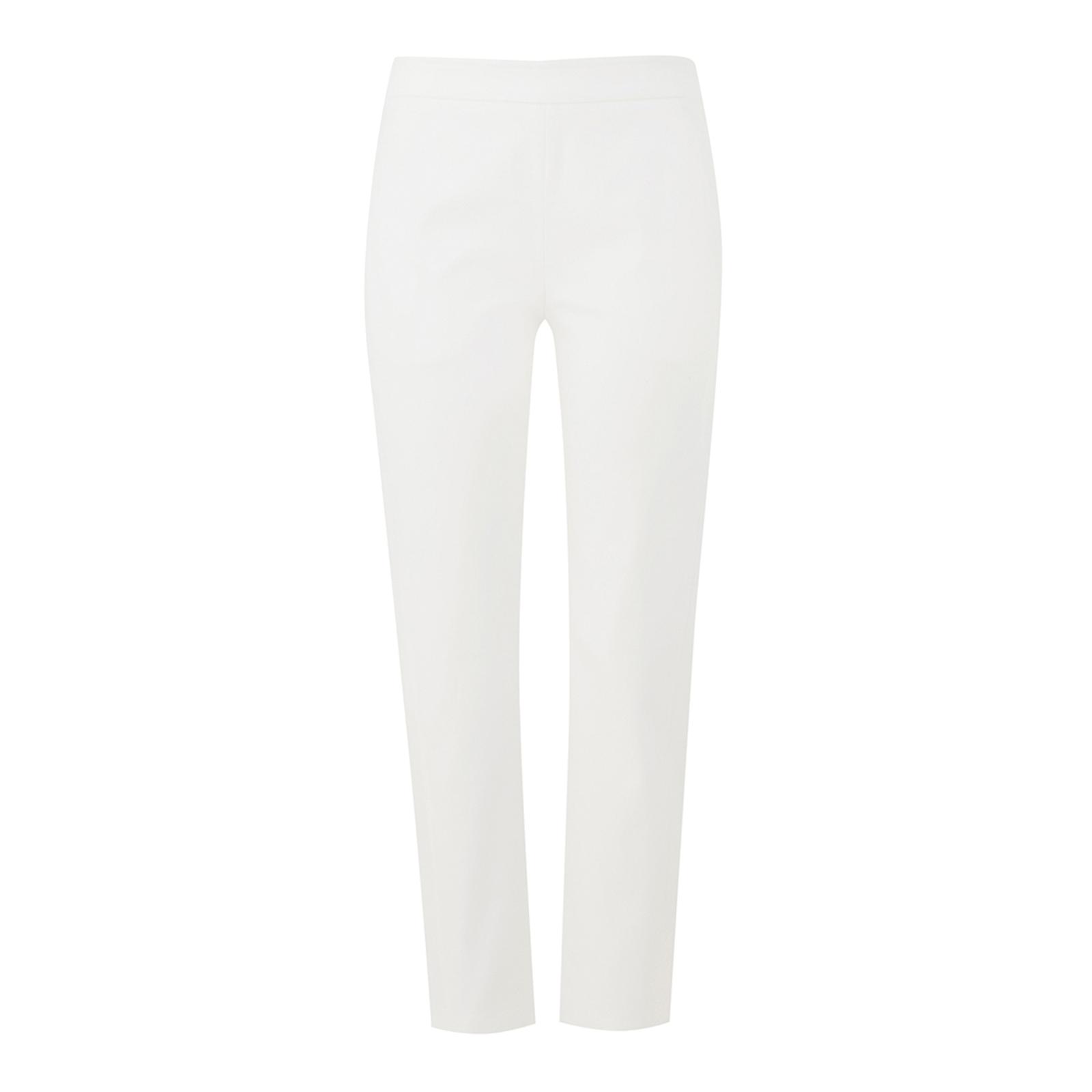 White Techno Stretch Cotton Trousers - BrandAlley