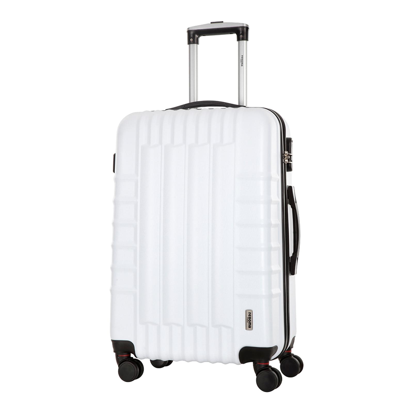 Set of 3 White 4 Wheel Hunter Suitcases - BrandAlley