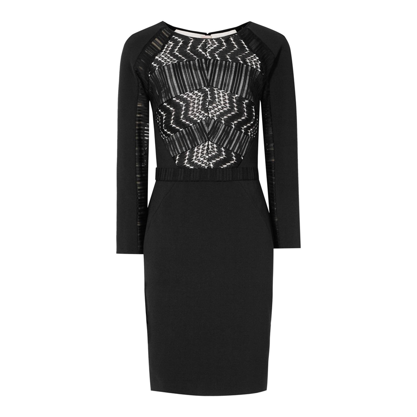 Black Lace Panelled Libby Dress - BrandAlley