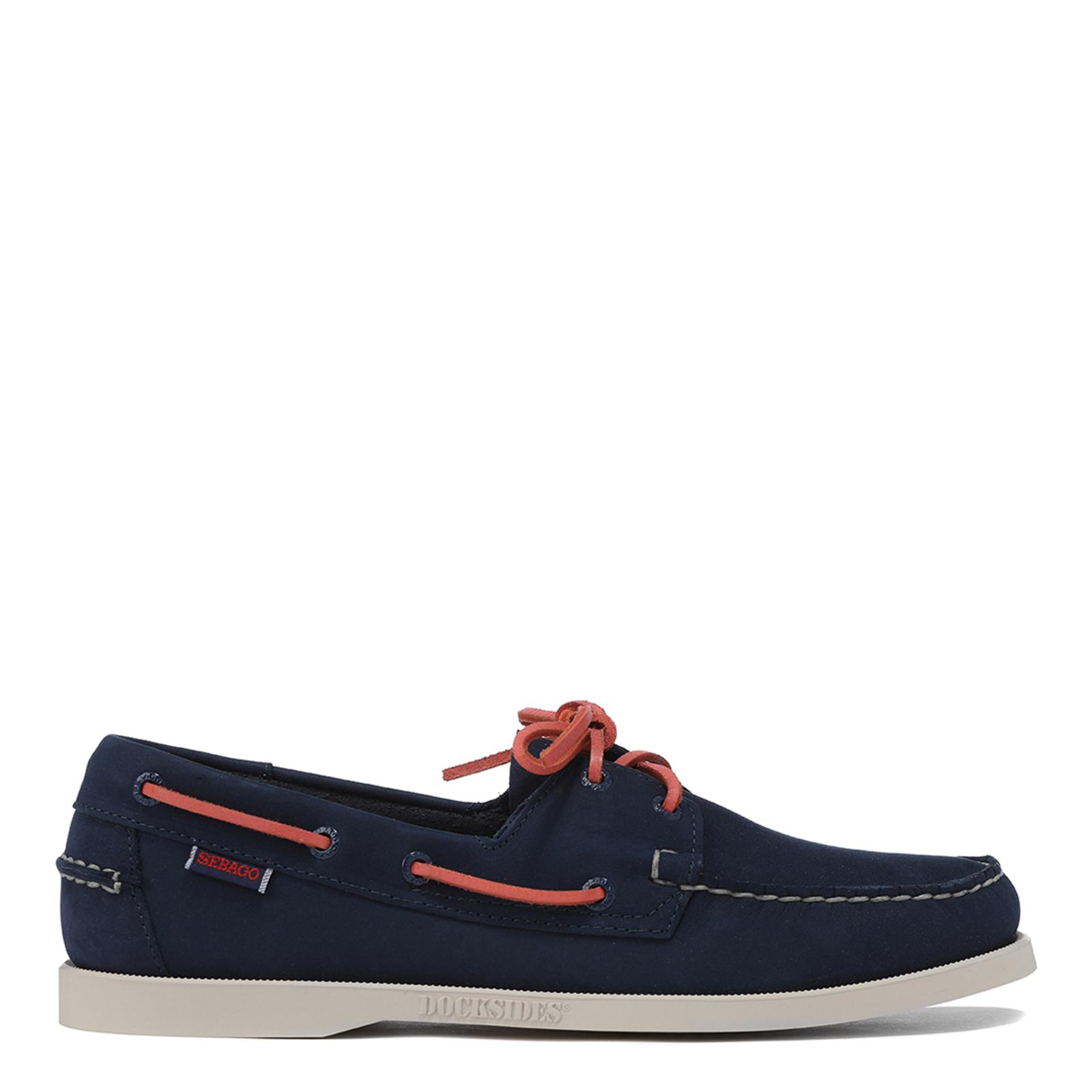 Men's Navy and Coral Suede Dockside Boat Shoes - BrandAlley