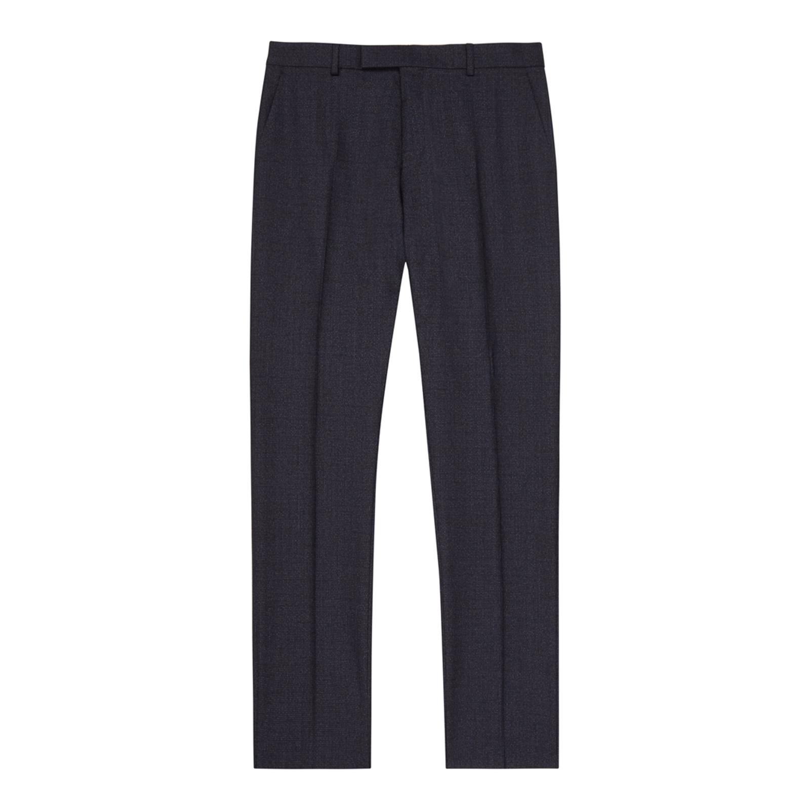 Navy Denza Slim Silk/Wool Suit Trousers - BrandAlley
