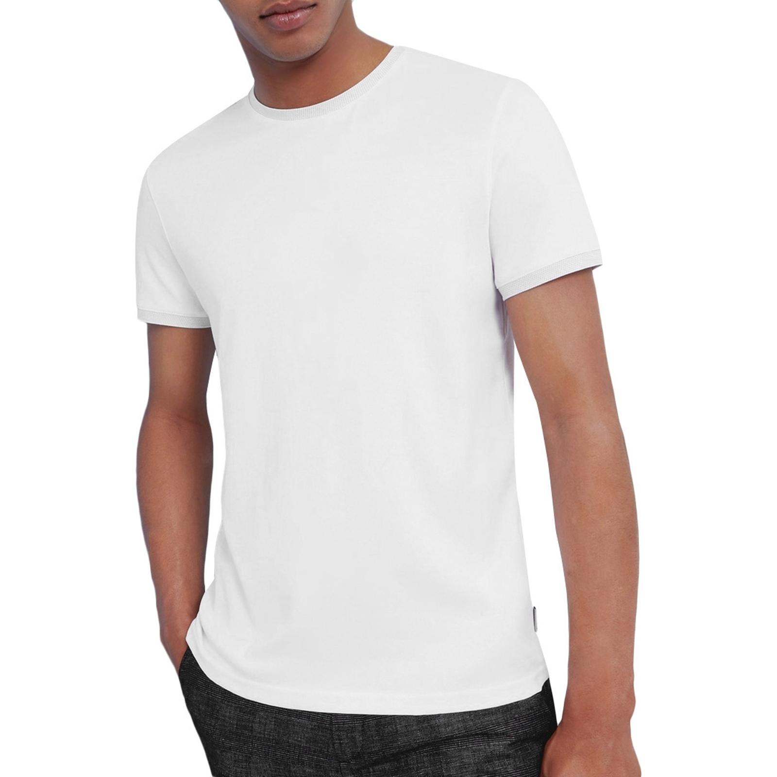 White Pik Solid Cotton T-Shirt - BrandAlley