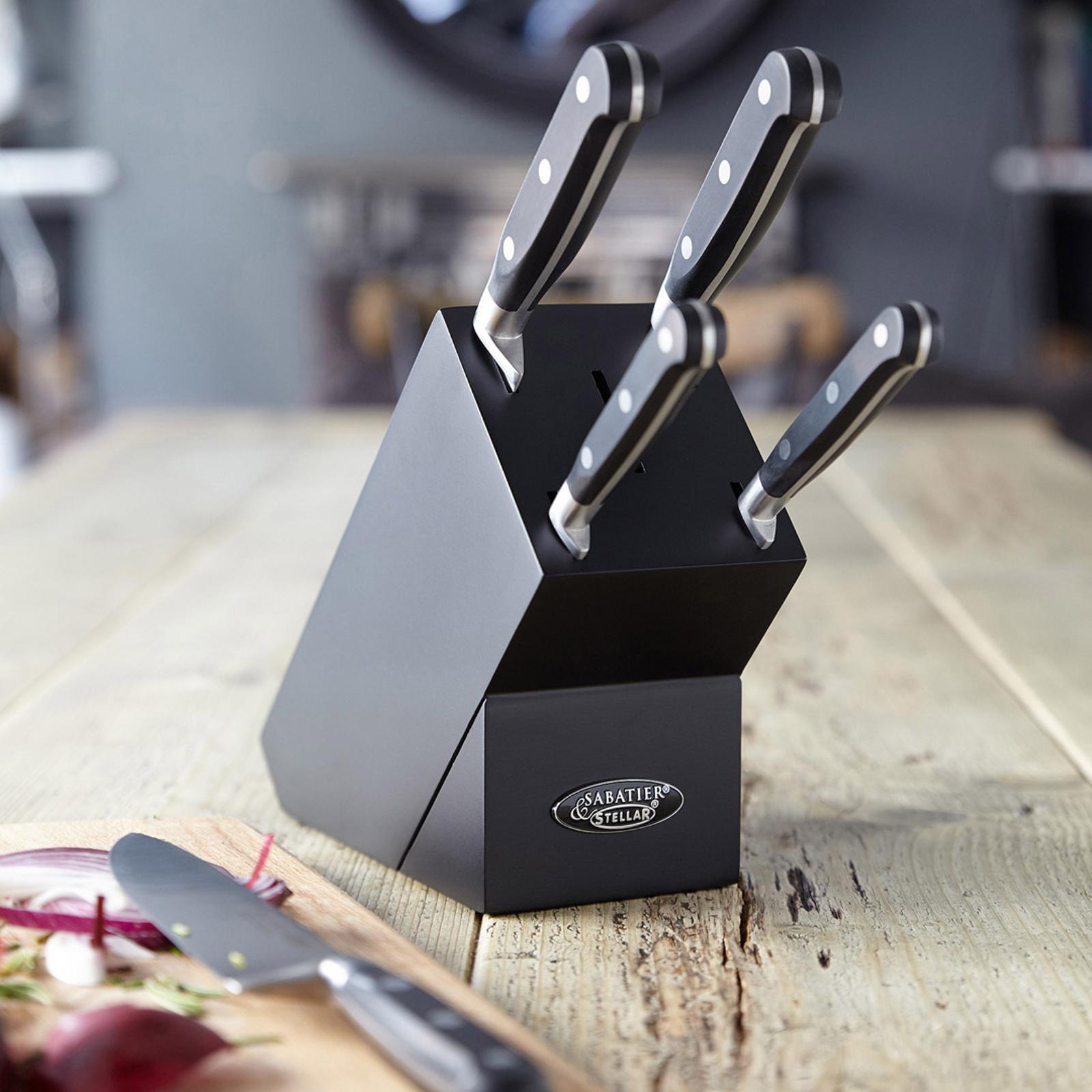 5 Piece Black Knife Block Set BrandAlley
