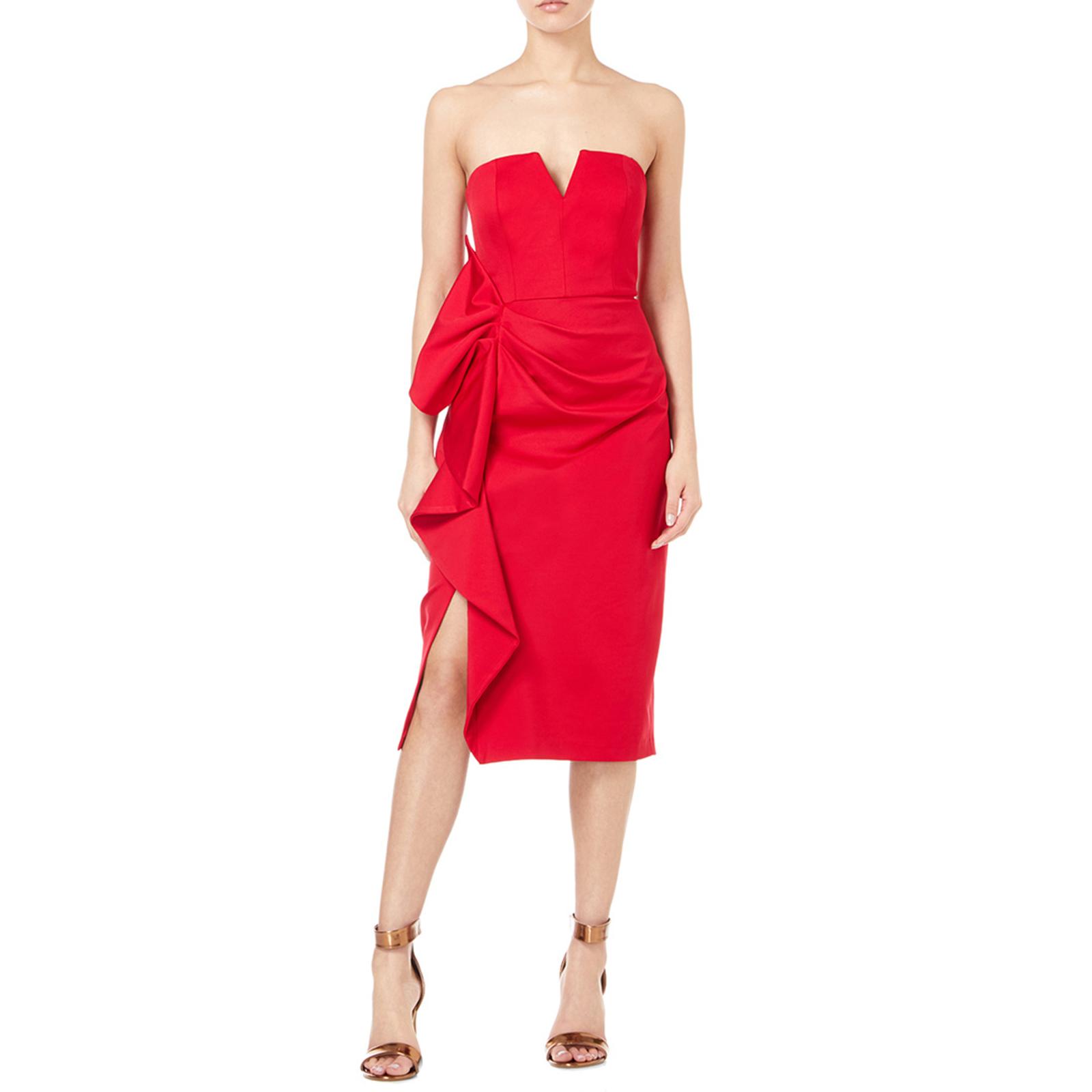 Red Strapless Short Dress - BrandAlley