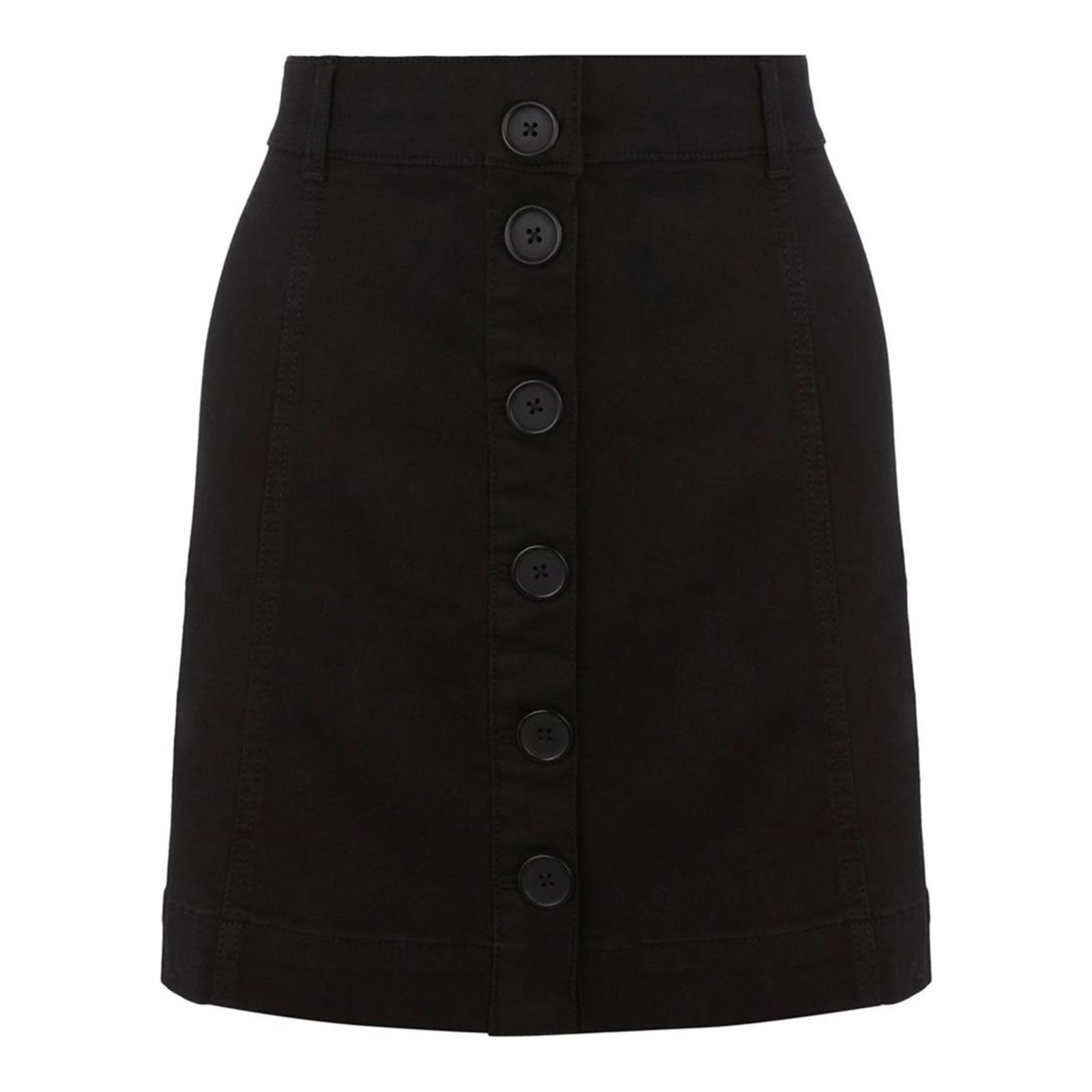 Black Button Through Skirt - BrandAlley