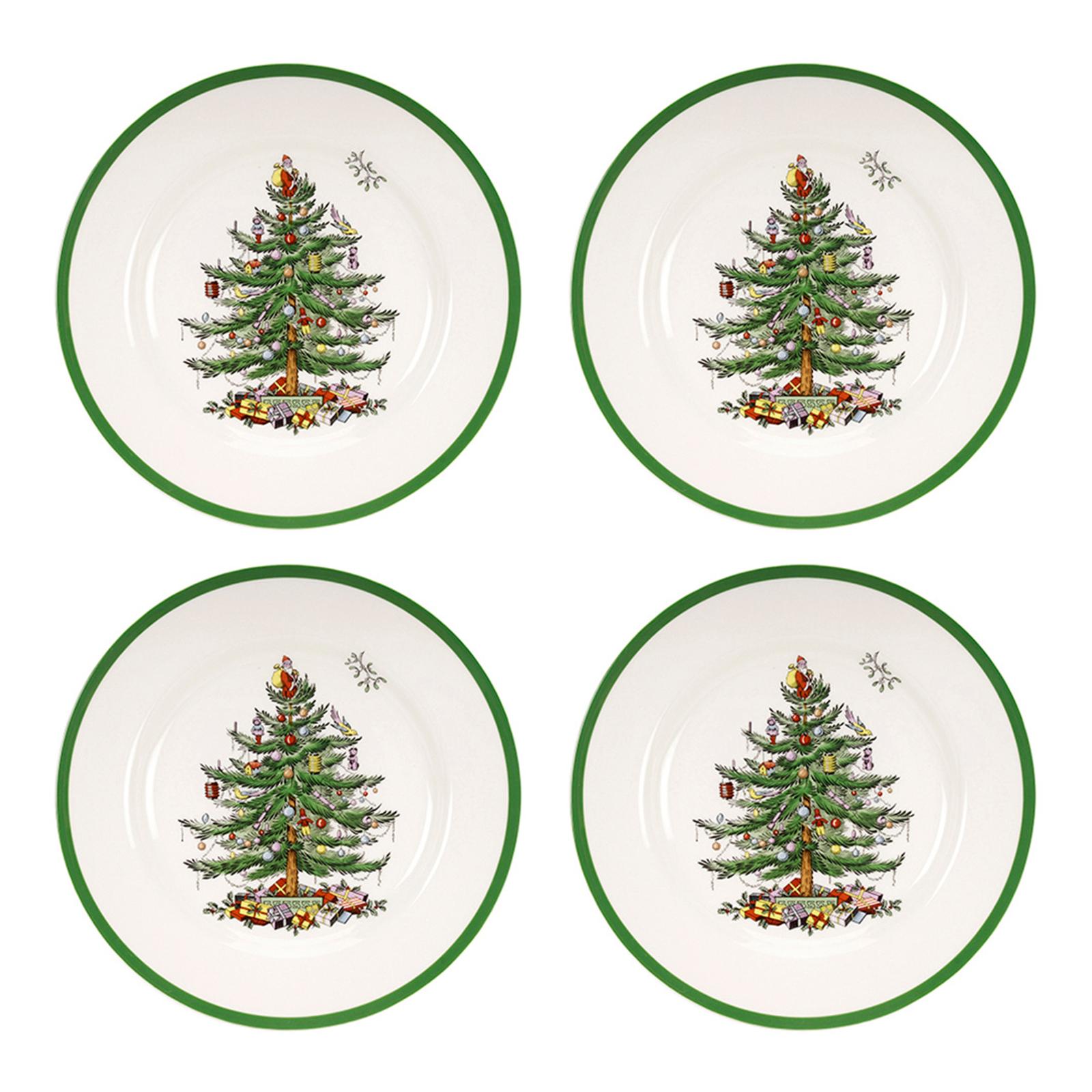 Set of 4 Christmas Tree Plates, 27cm BrandAlley