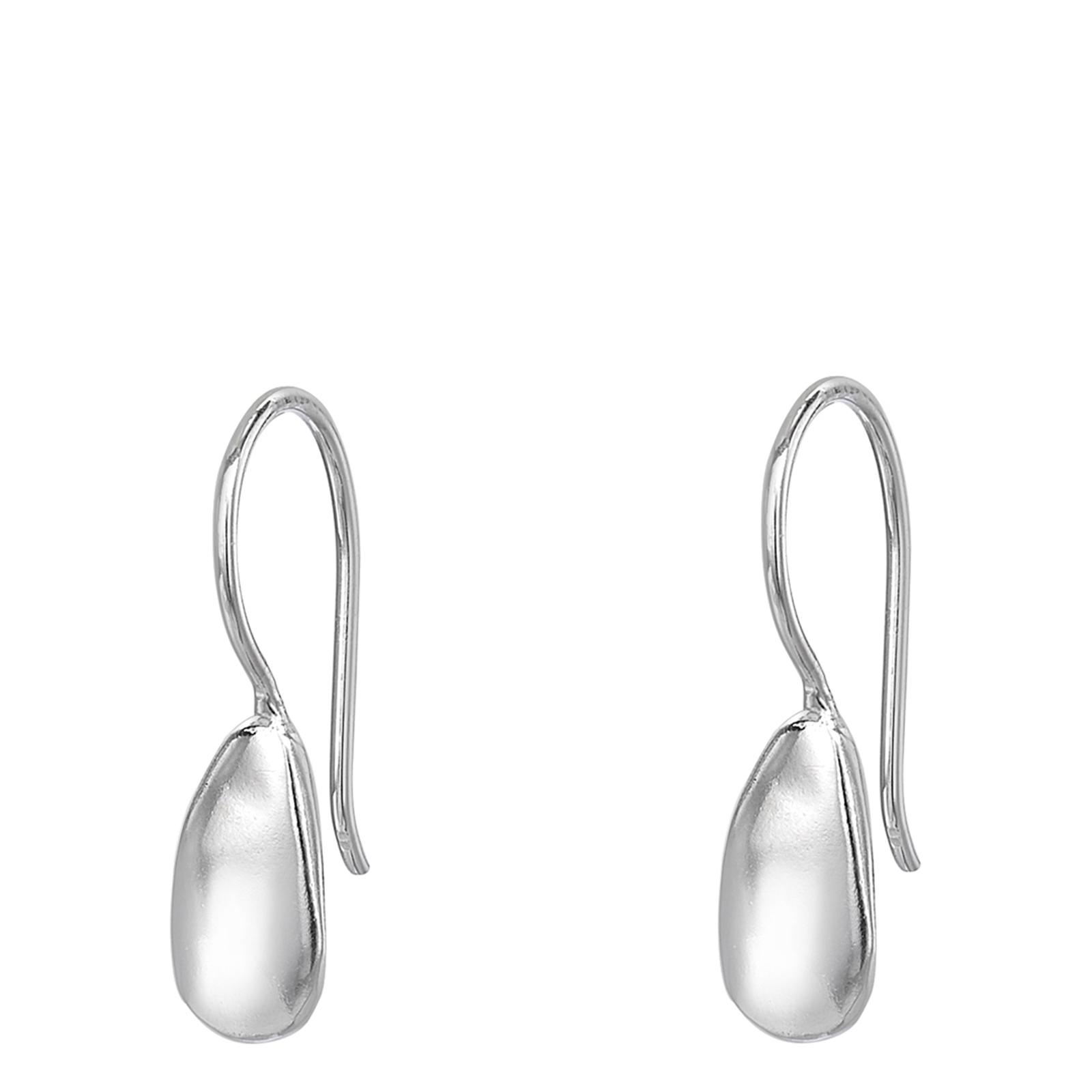 Sterling Silver Long Pebble Drop Earrings - BrandAlley
