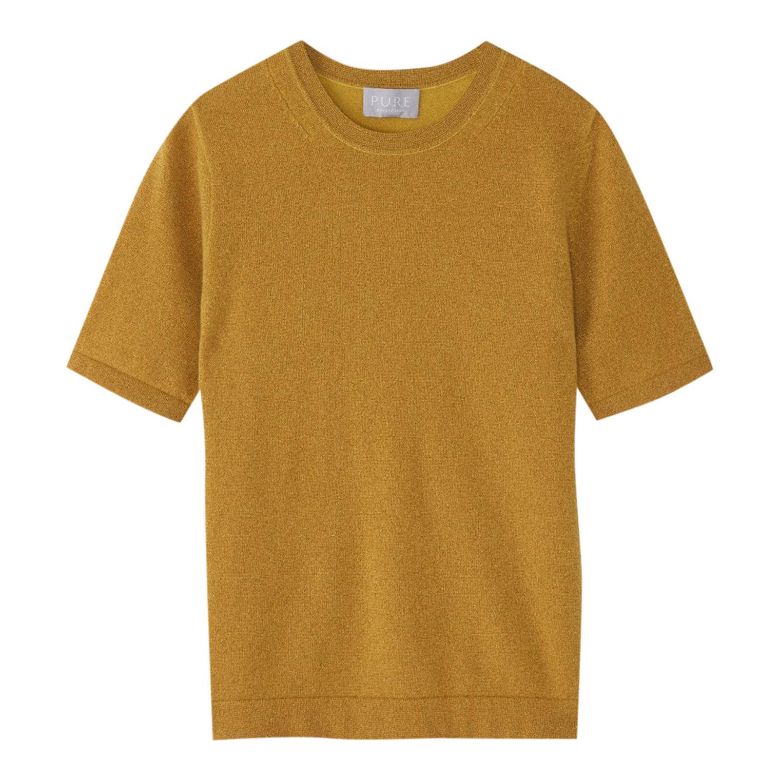 Gold Sparkle Cashmere T-Shirt - BrandAlley