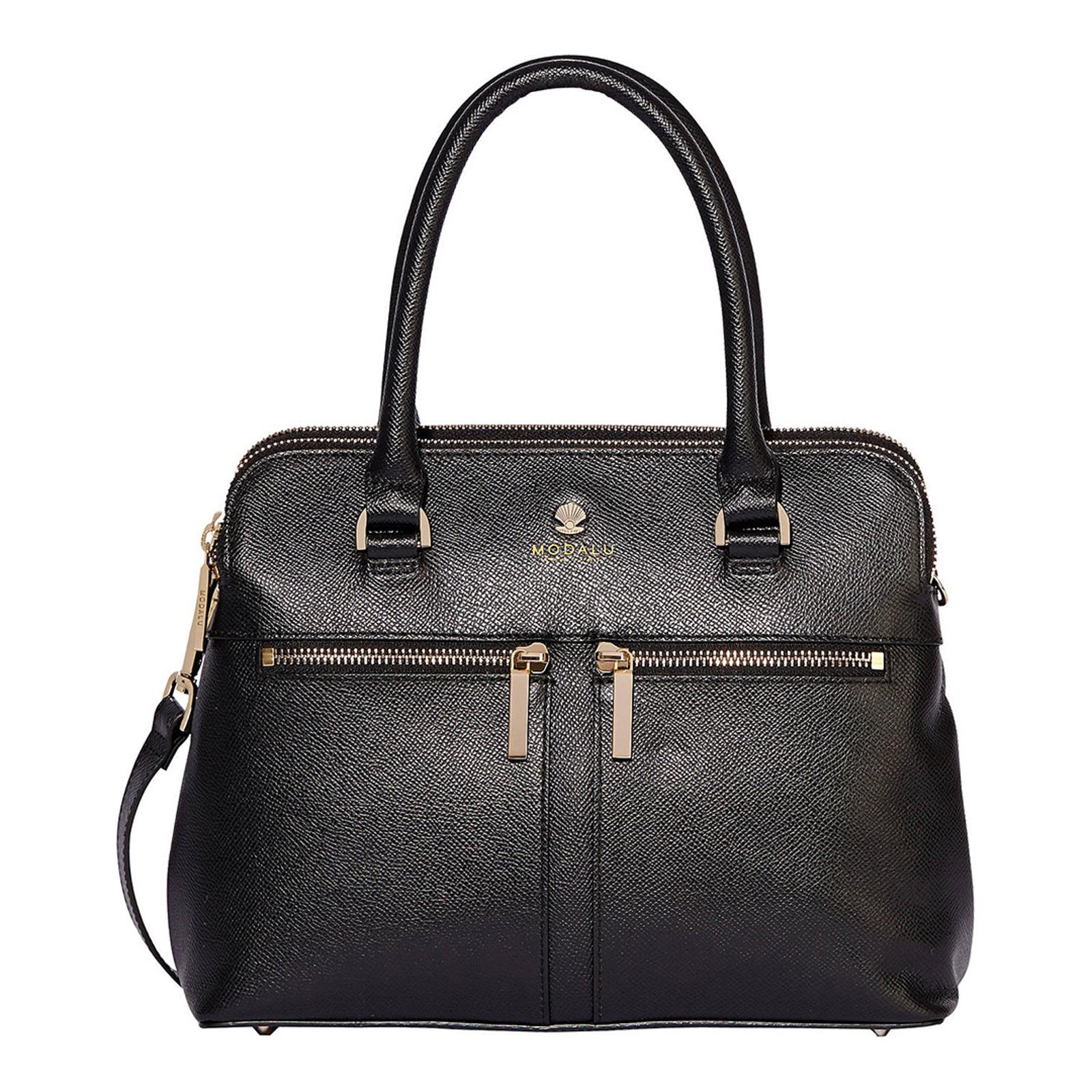Black Large Leather Pippa Grab Bag - BrandAlley