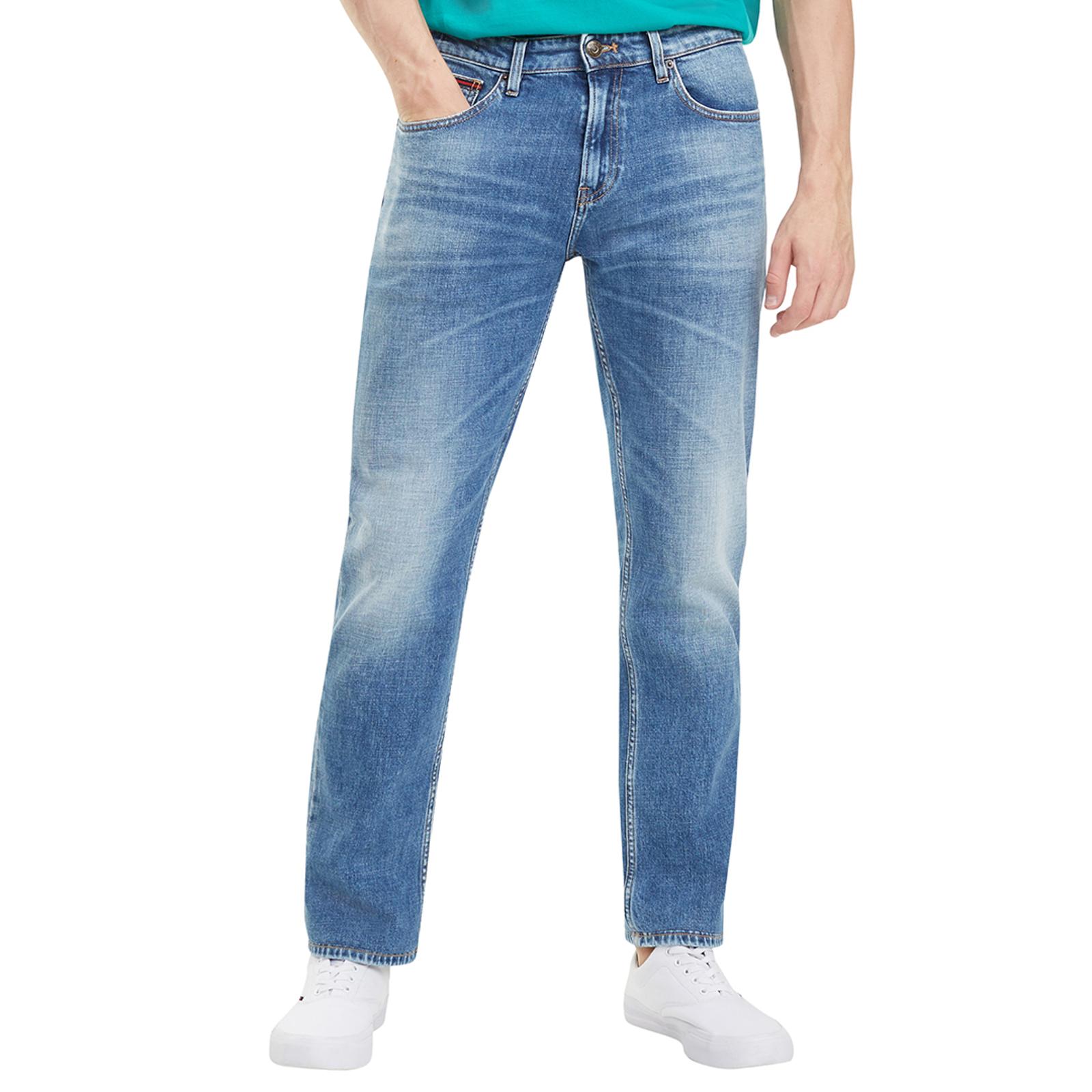 Mid Blue Ryan Original Straight Stretch Jeans - BrandAlley