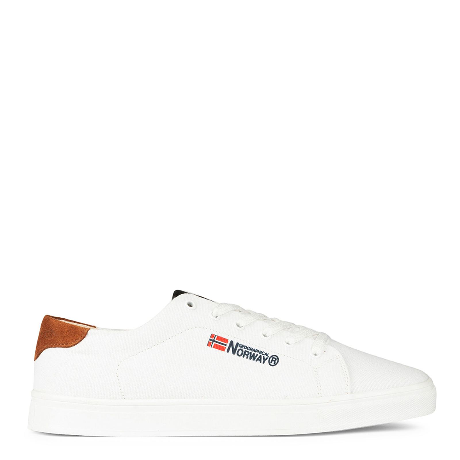 White Canvas Tennis Style Sneakers - BrandAlley