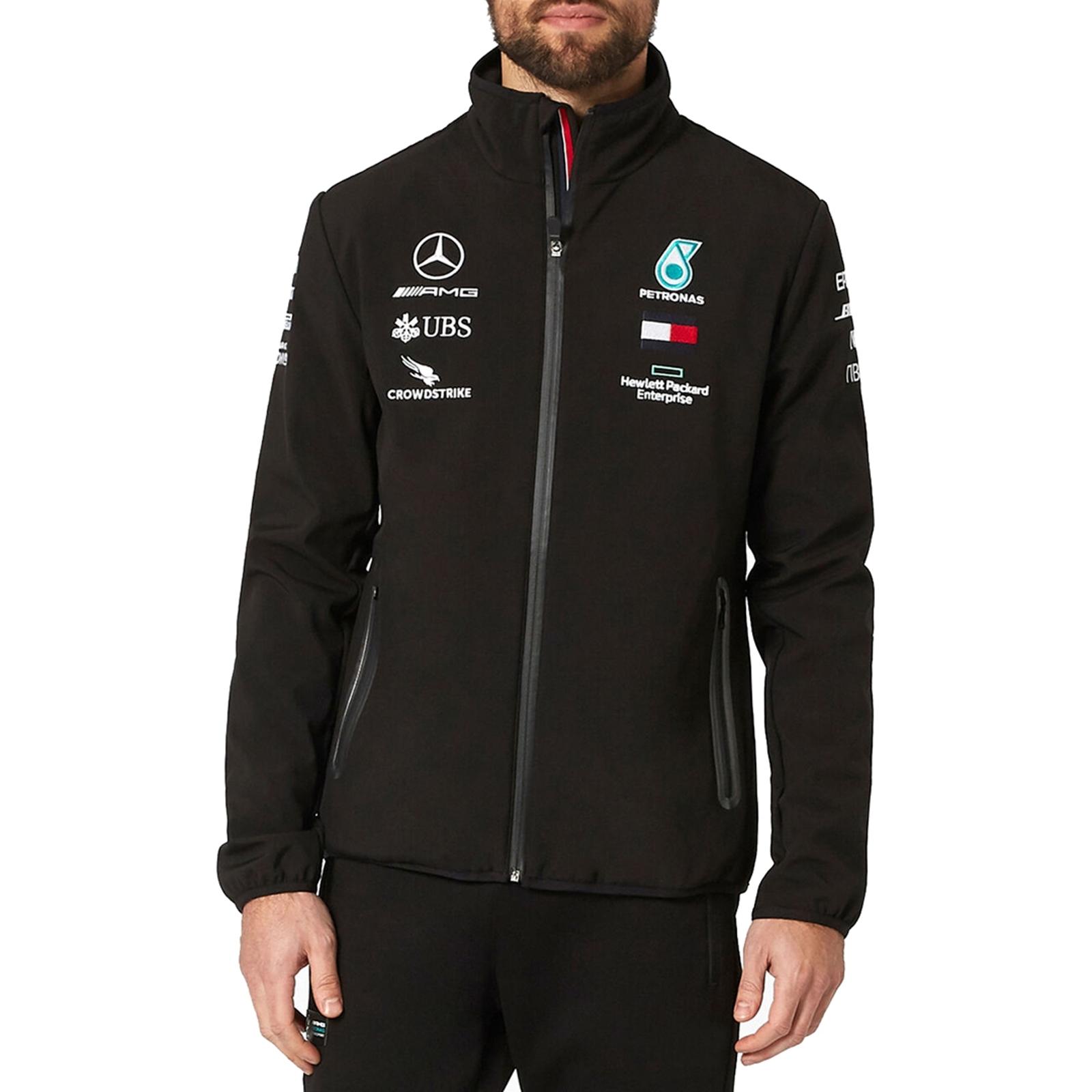 Black Mercedes Logo Softshell Jacket - BrandAlley