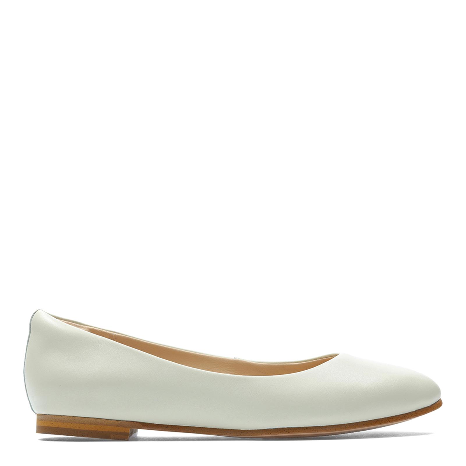 White Leather Grace Piper Ballet Flats - BrandAlley