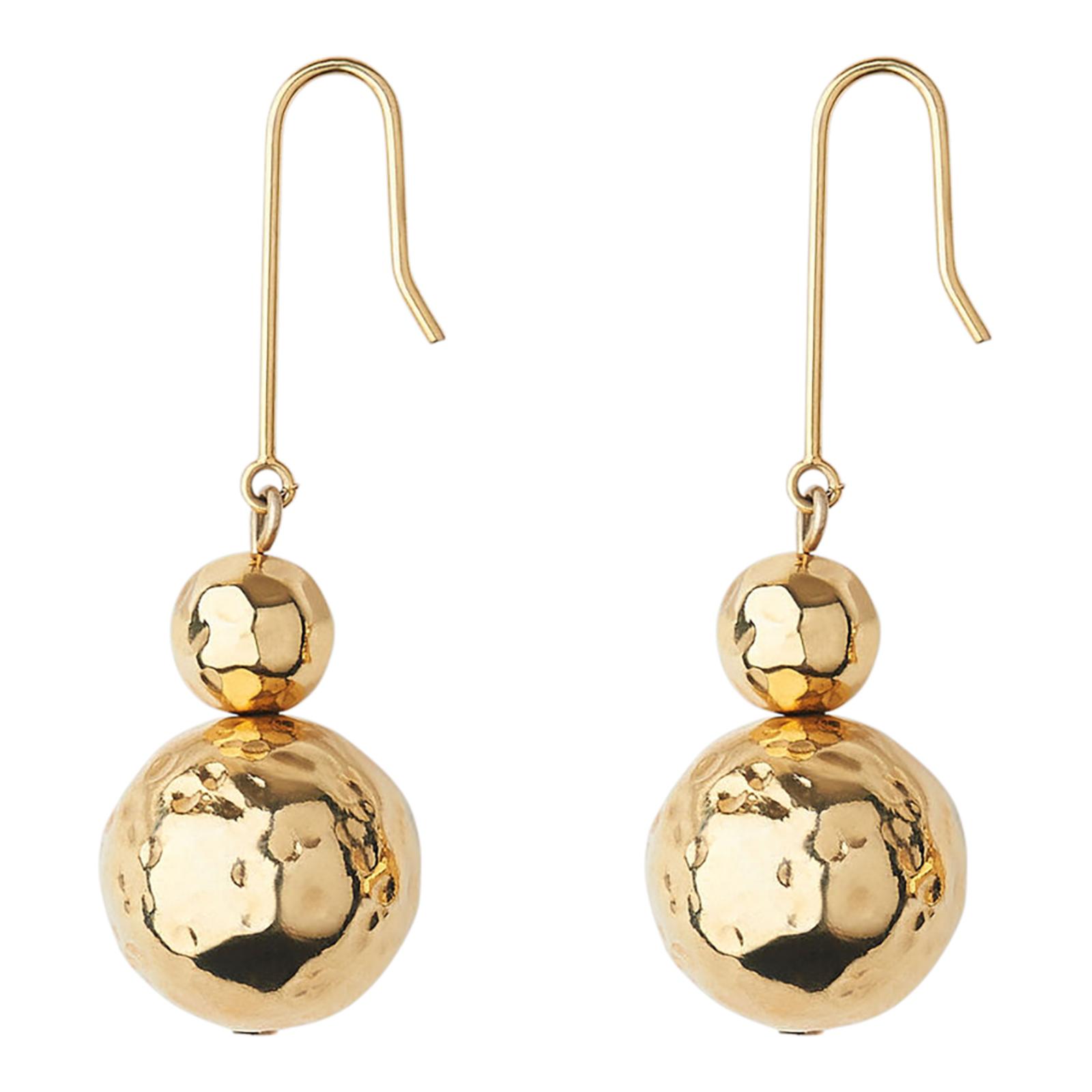 Gold Hammered Sphere Earring - BrandAlley