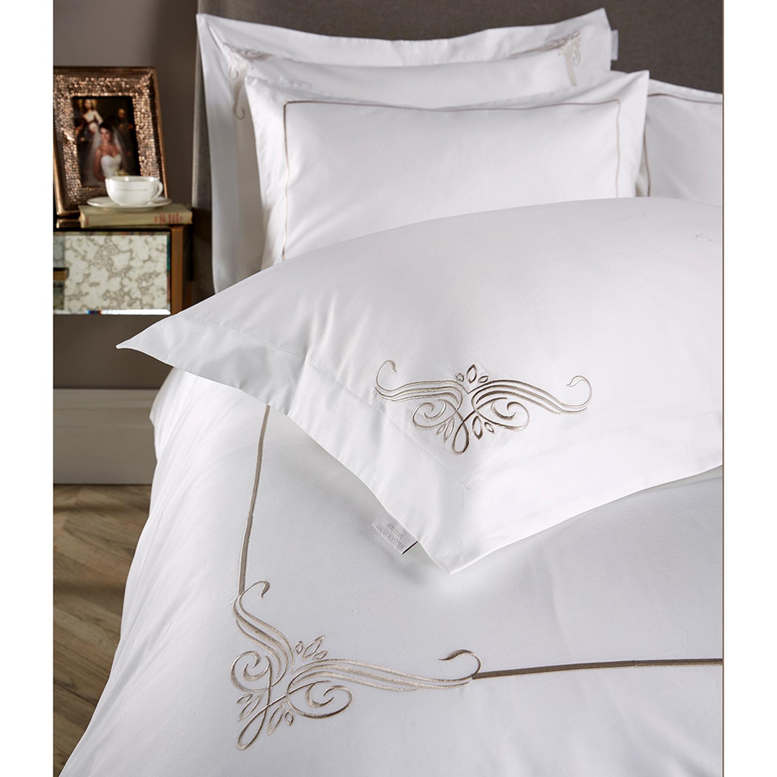 600TC Corner Motif Oxford Pillowcase, Grey BrandAlley