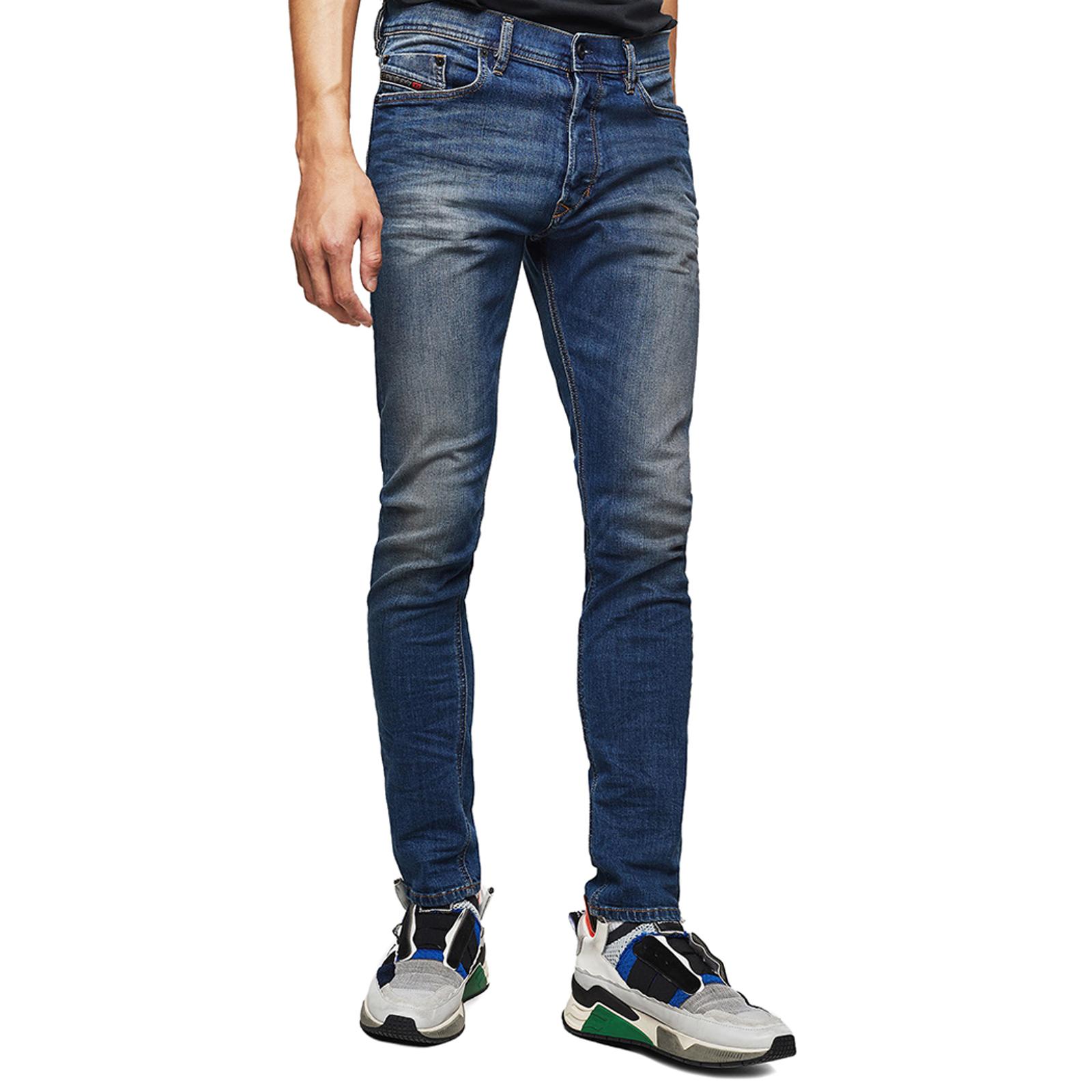 Medium Blue Tepphar Slim Stretch Jeans - BrandAlley
