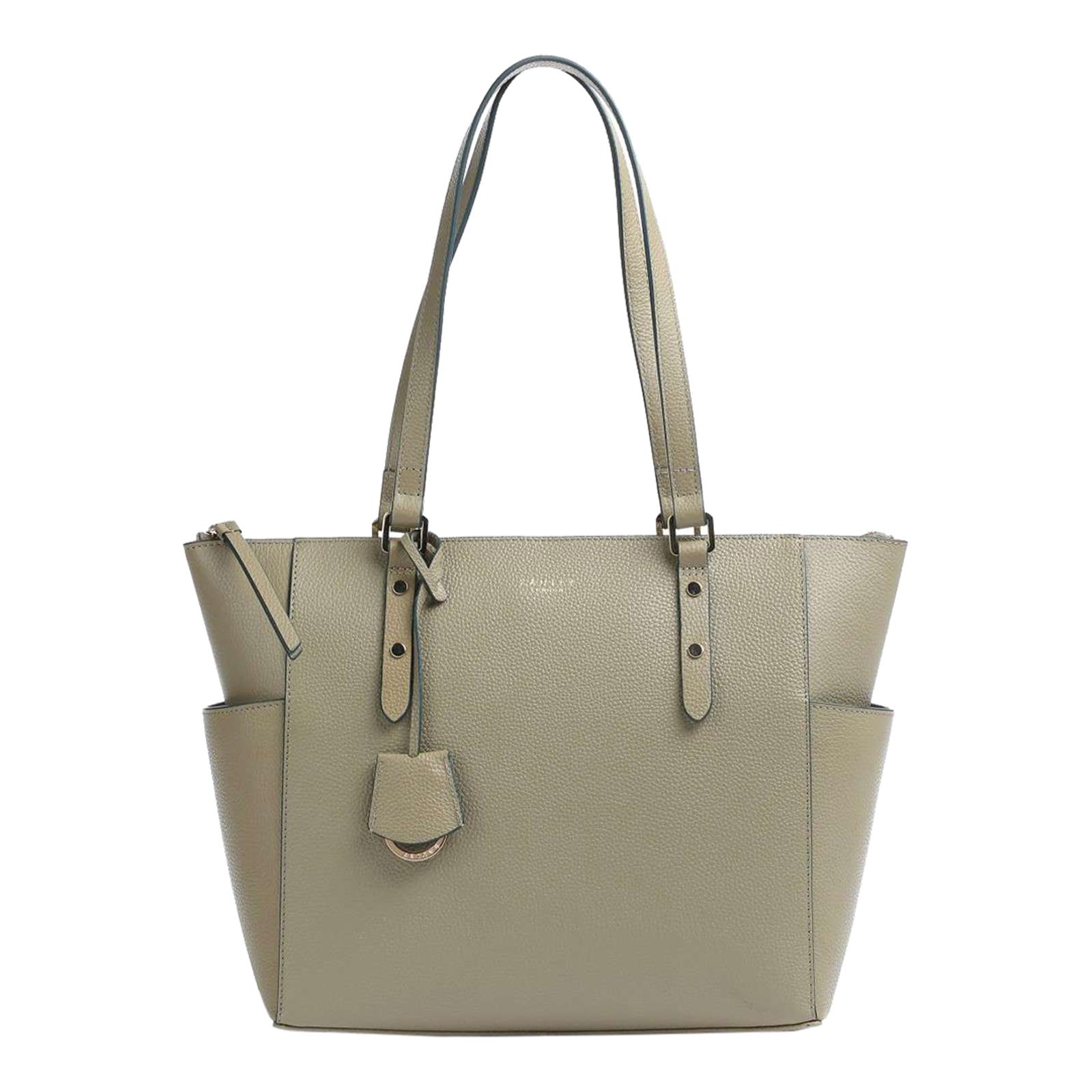 Dark Green Silk Street Large Ziptop Shoulder Bag BrandAlley