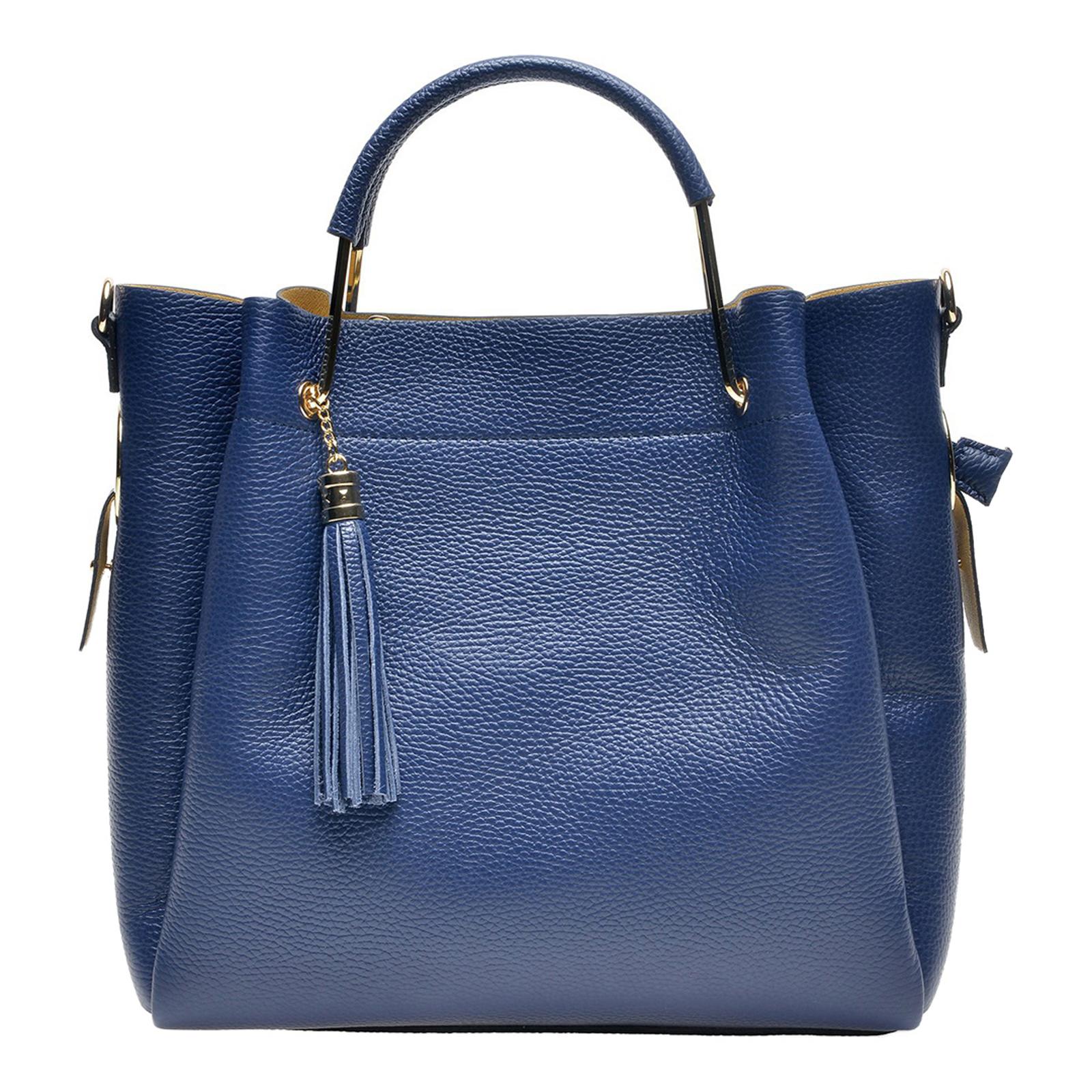 Blue Leather Tote Bag - BrandAlley