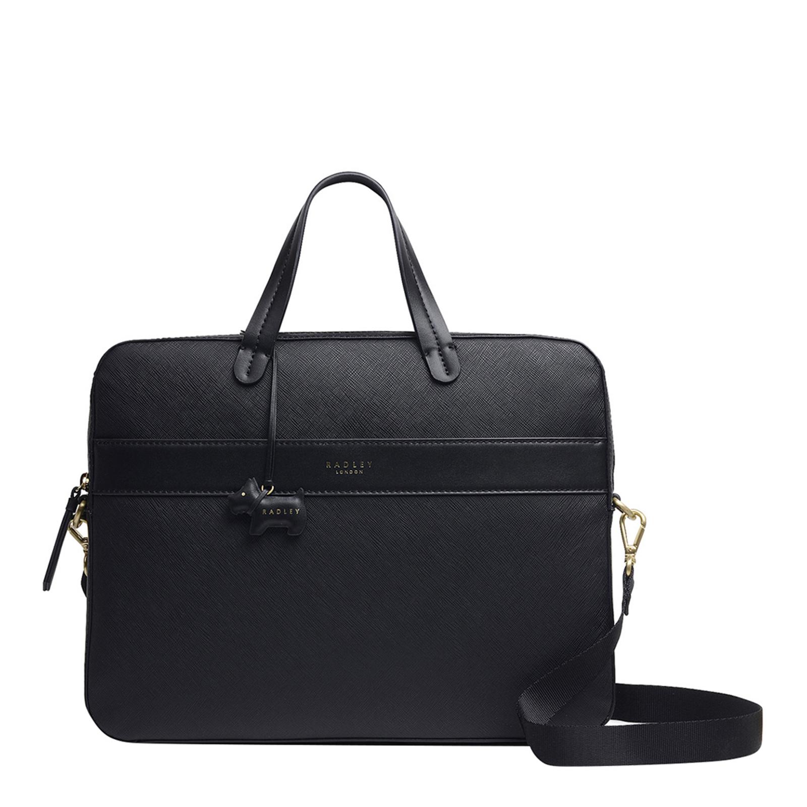 Black Essex Road Medium Zip Laptop Bag BrandAlley