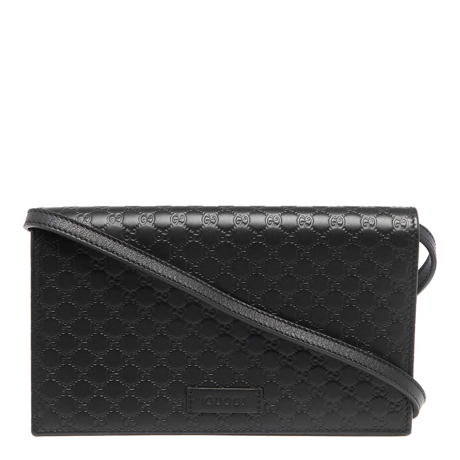 Women's Gucci Black Leather Flap Crossbody Bag BrandAlley