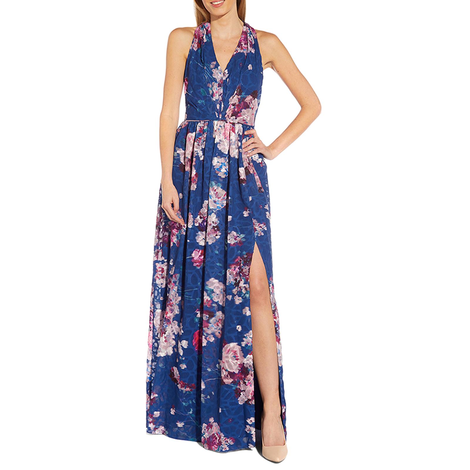 Blue Floral Halter Maxi Dress - BrandAlley