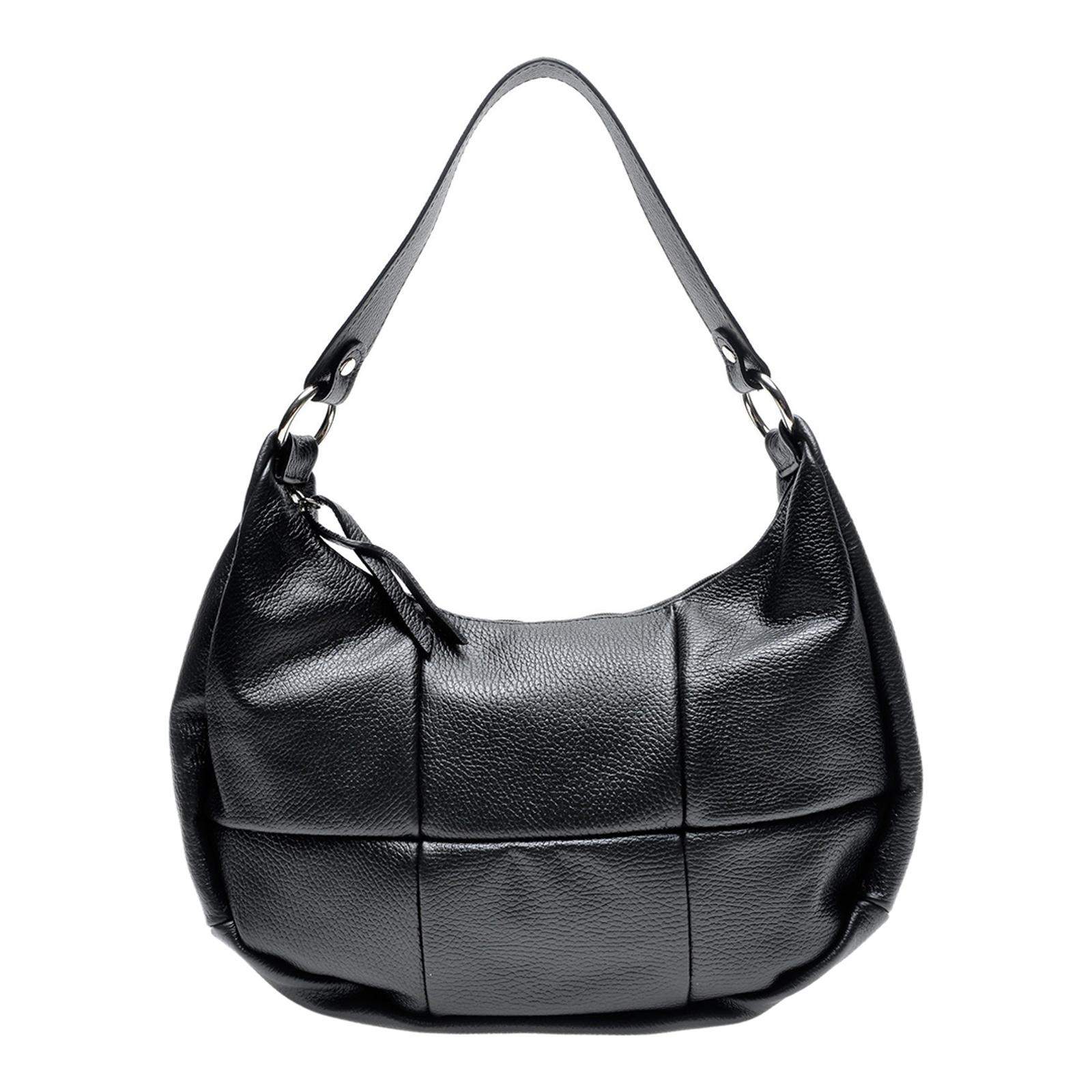 Black Leather Top Handle Handbag - BrandAlley