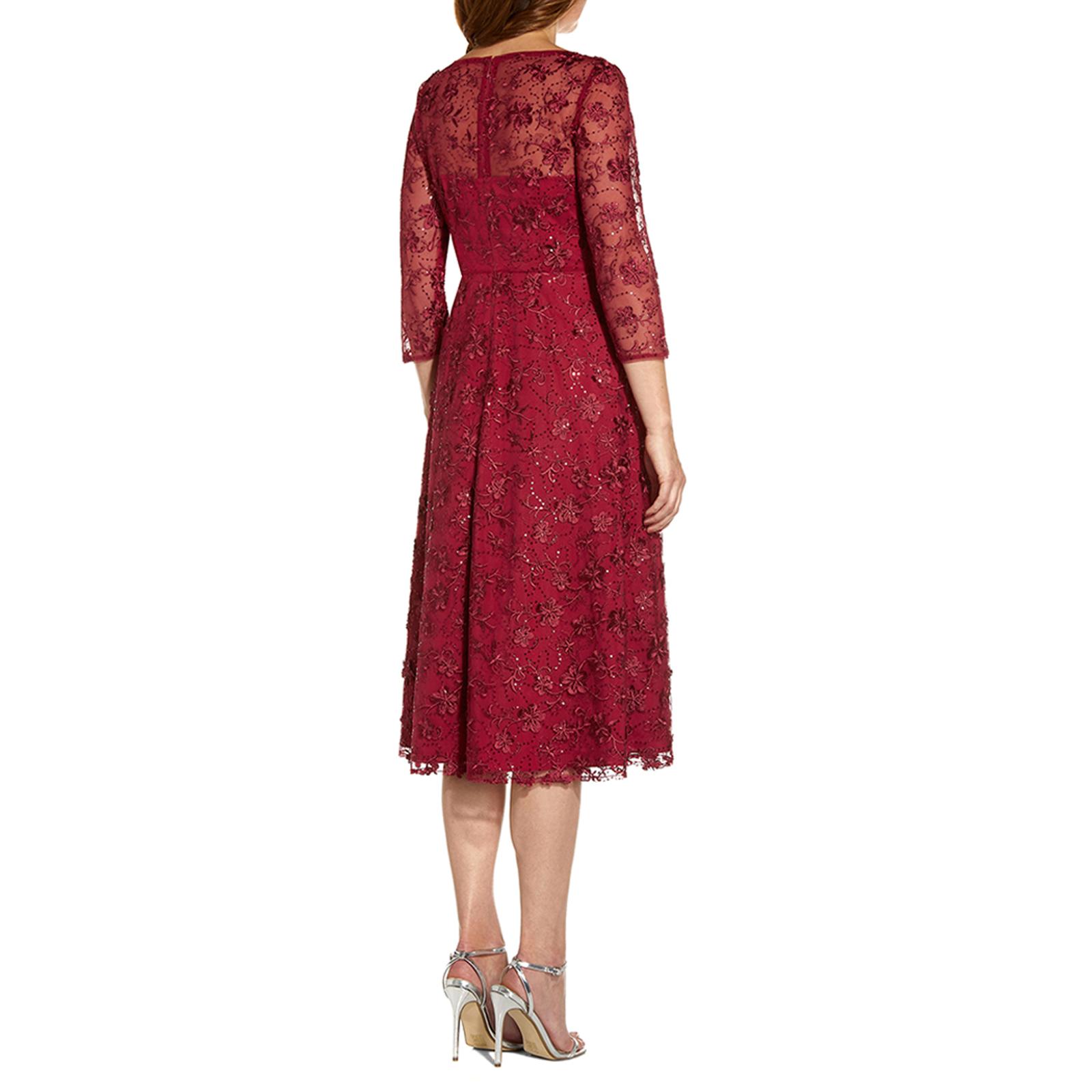 Red Embroidered Lace Midi Dress BrandAlley