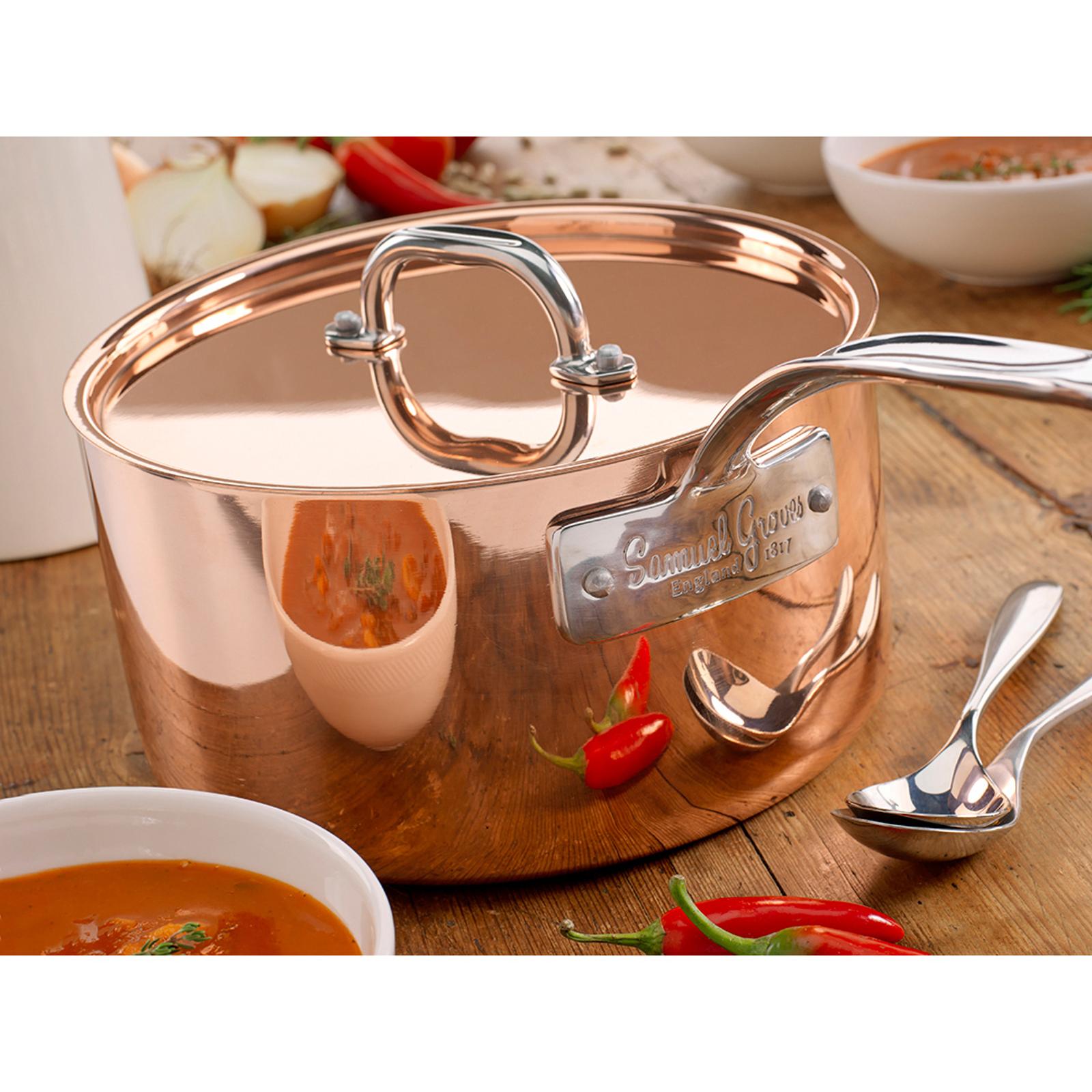 16cm Copper Induction Saucepan with Lid BrandAlley