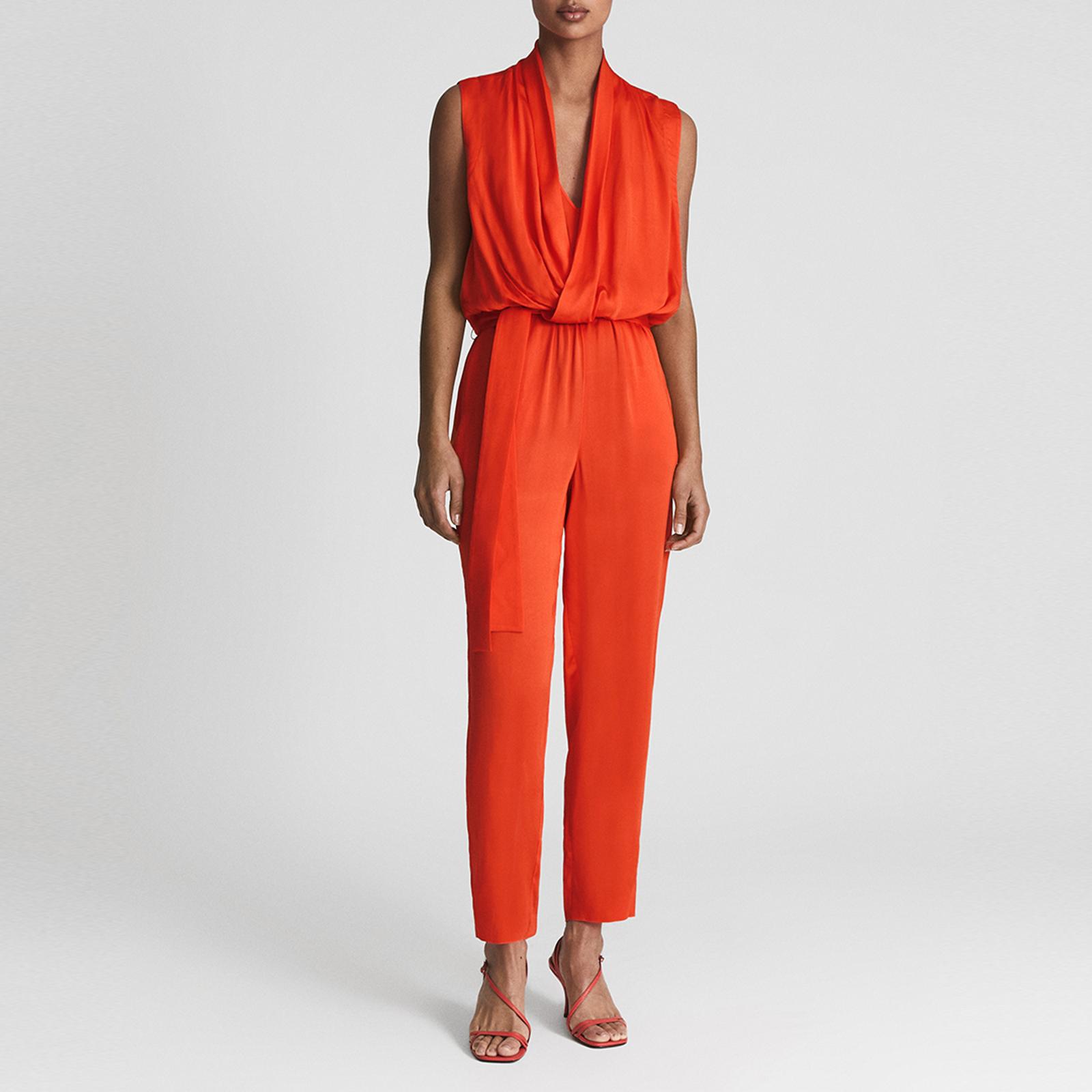 Orange Kali Drape Neck Jumpsuit BrandAlley