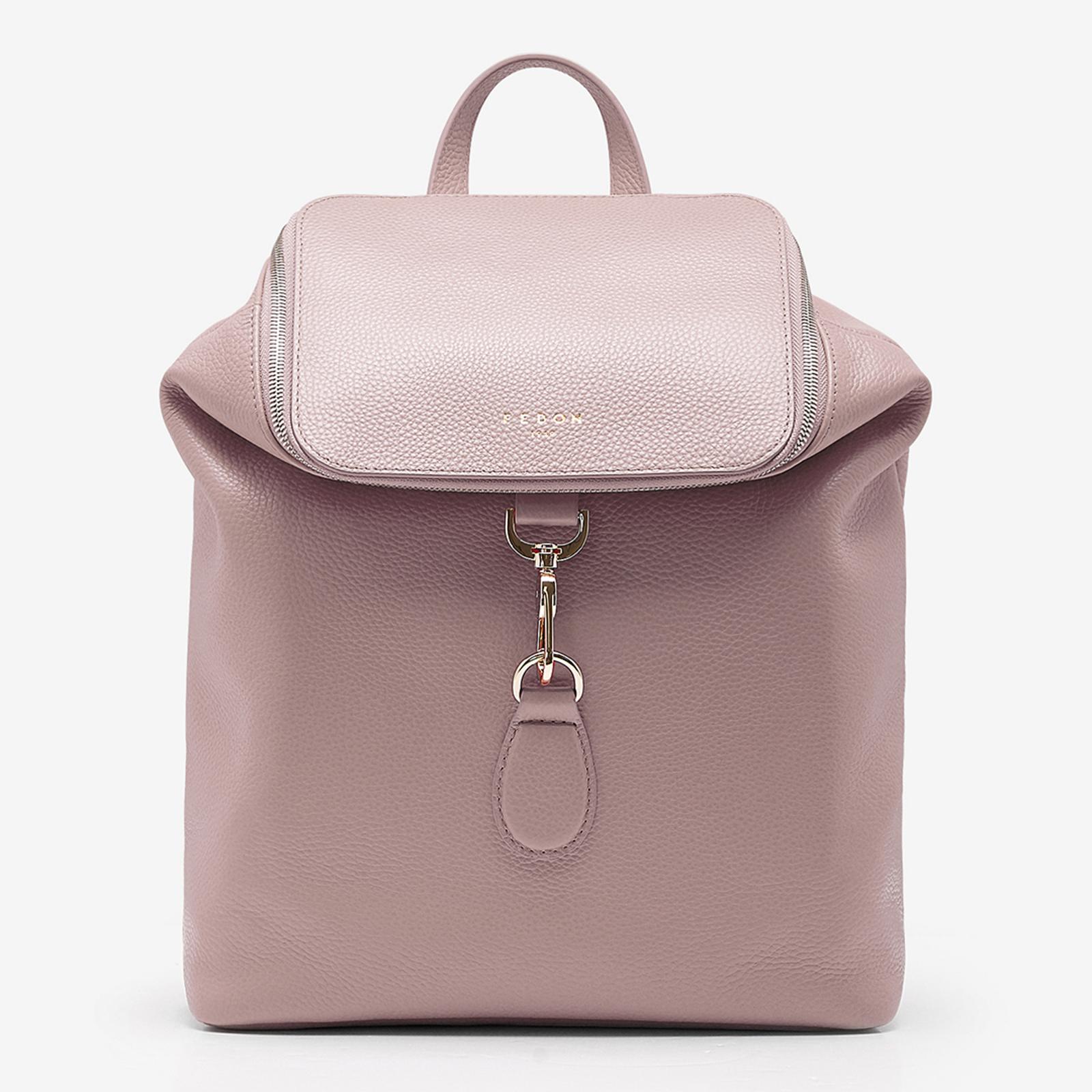 Rose Pink Leather Fedon Eva Backpack - BrandAlley