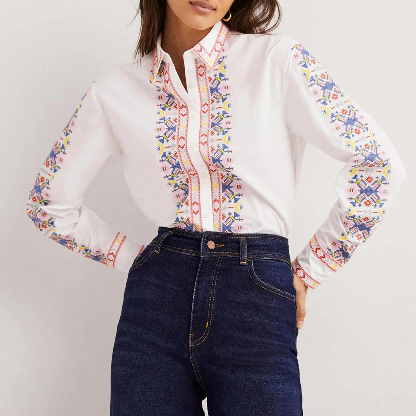 White Relaxed Cotton Shirt - BrandAlley